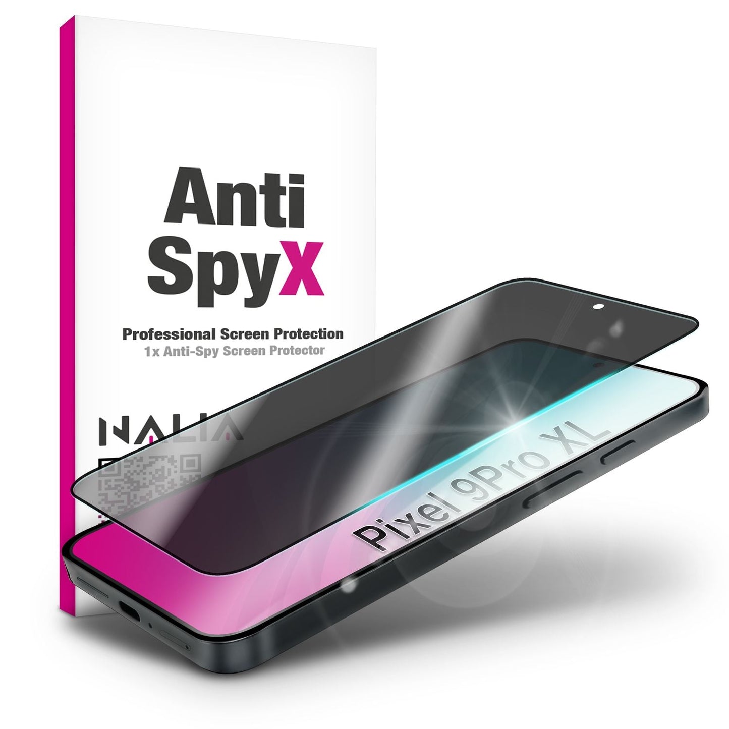 NALIA AntiSpyX Pixel 9 Pro XL Glas - 9H Härte, Privacy Schutz, Anti-Fingerprint Oberfläche