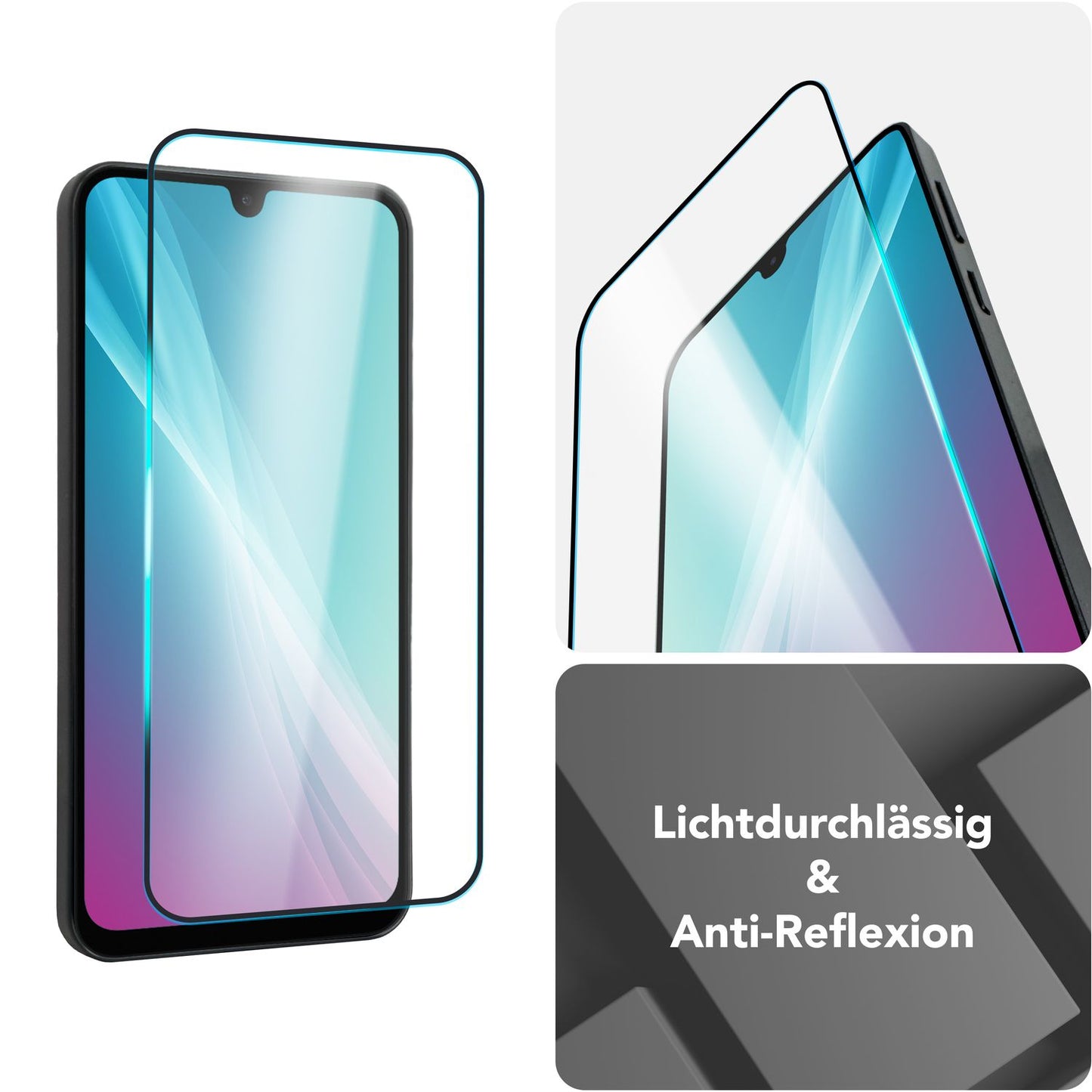 NALIA ArmorGlassX für Samsung Galaxy A26 Glas, Set 2x Schutzglas [9H], Hochtransparent mit schwarzem Rahmen, Touch Optimiert, Anti-Fingerprint, Kratzfest, Einfache Anbringung