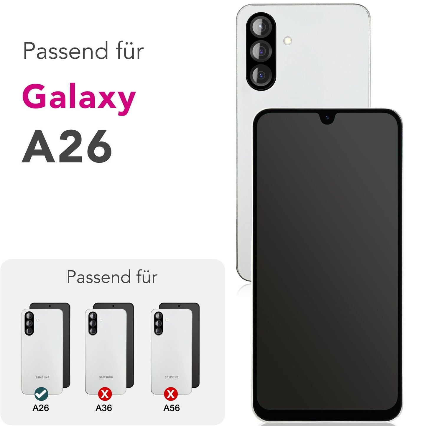 NALIA AntiSpyX für Samsung Galaxy A26 Glas, Gehärtetes Privacy Schutzglas [9H], Blickschutz gegen Seitenblicke, Anti-Kratz Displayschutz, Touchsensitiv, Anti-Fingerprint