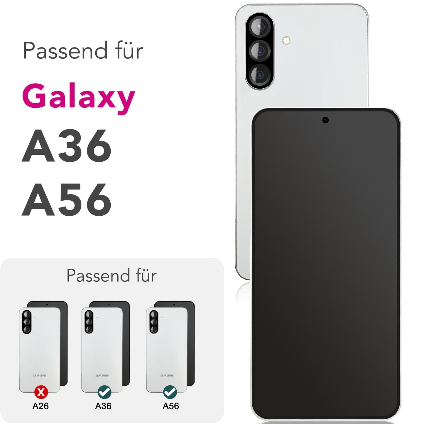 NALIA AntiSpyX für Samsung Galaxy A36 / A56 Glas, Privacy Schutzglas [9H], Seitenschutz gegen Blicke, Gehärtetes Hartglas, Touch-Empfindlich, Anti-Kratzer, Anti-Fingerprint