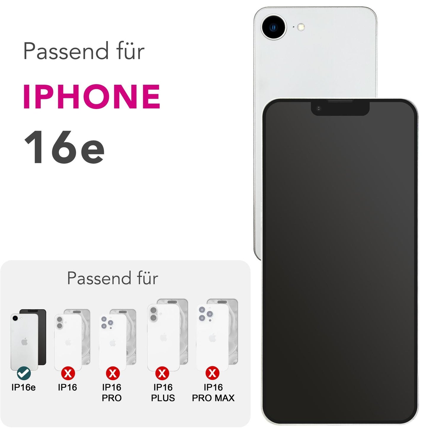 NALIA ArmorGlassX iPhone 16e Glas Schutzglas - 9H Härte, Kristallklar, Anti-Fingerprint