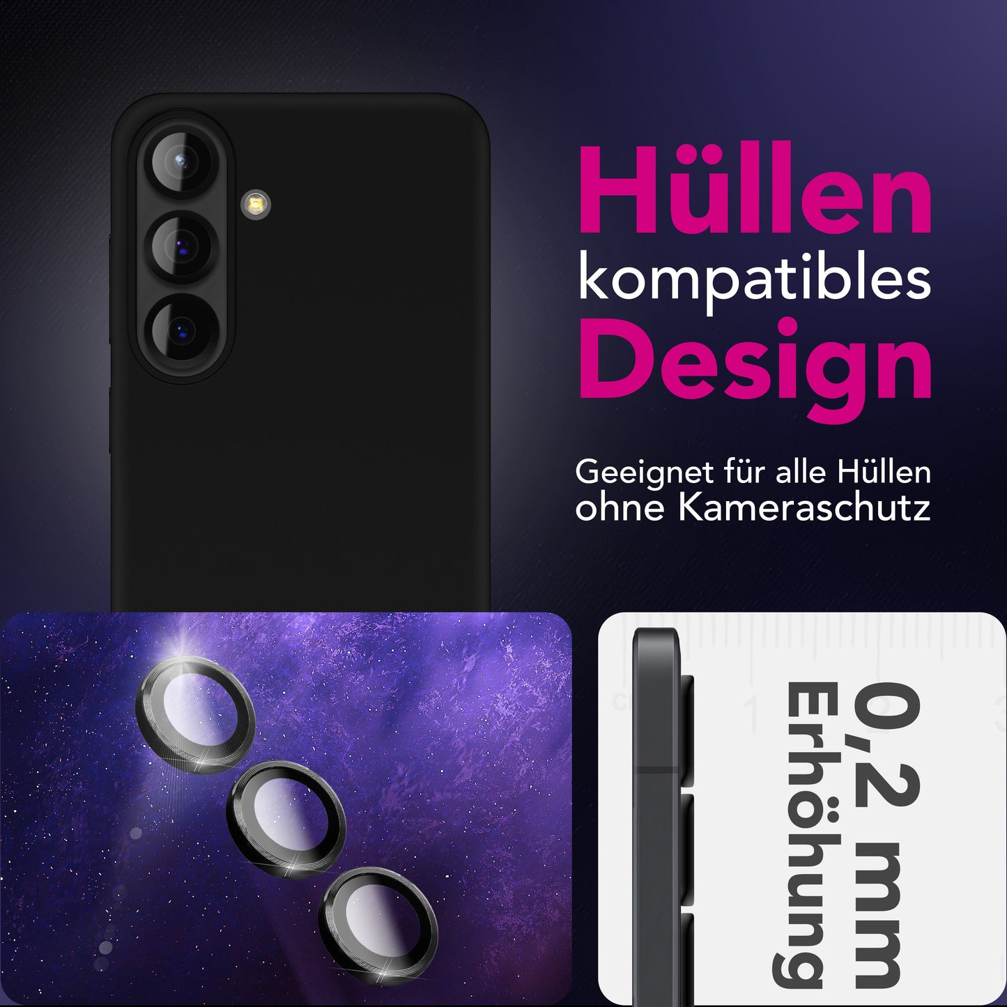 NALIA FocusPro CLX Kamera Glas - 9H Härte, Selbstklebend, Hüllenfreundlich Für Galaxy S25 FE