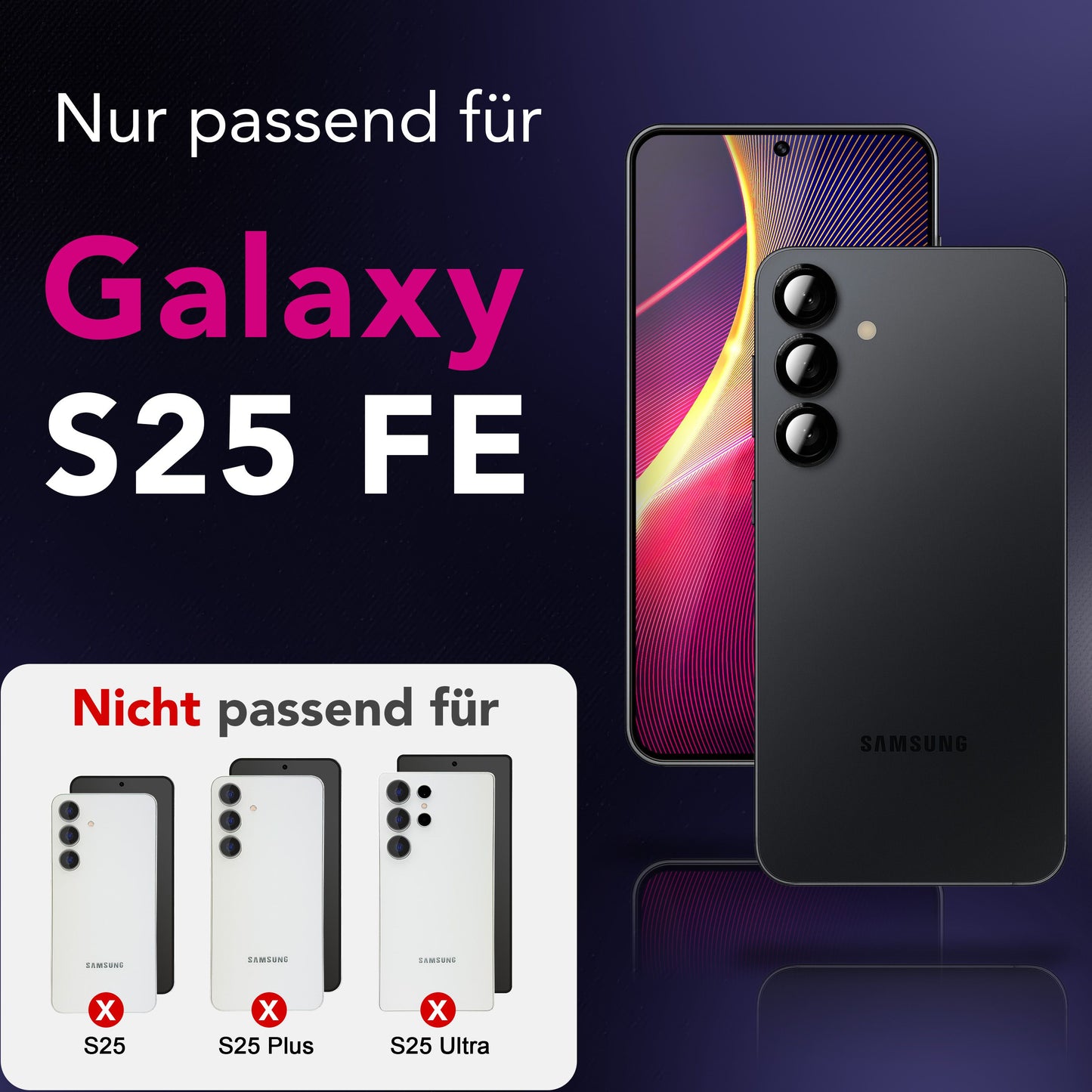 NALIA FocusPro CLX Kamera Glas - 9H Härte, Selbstklebend, Hüllenfreundlich Für Galaxy S25 FE