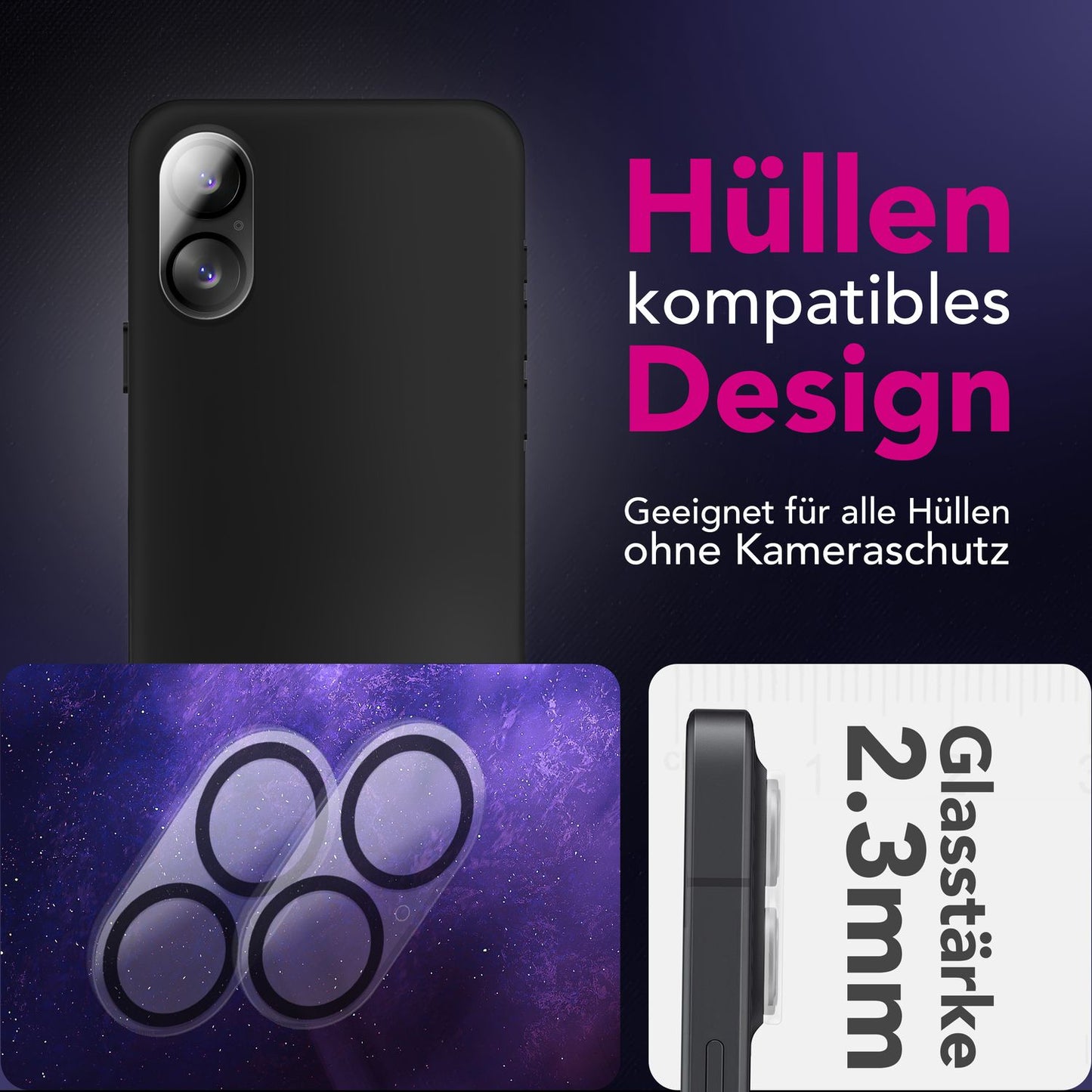 NALIA Focus.X2 MAX Klarer Kameraschutz Für Apple IPhone 17 - 9H Härte, 2er Set, Anti-Reflex