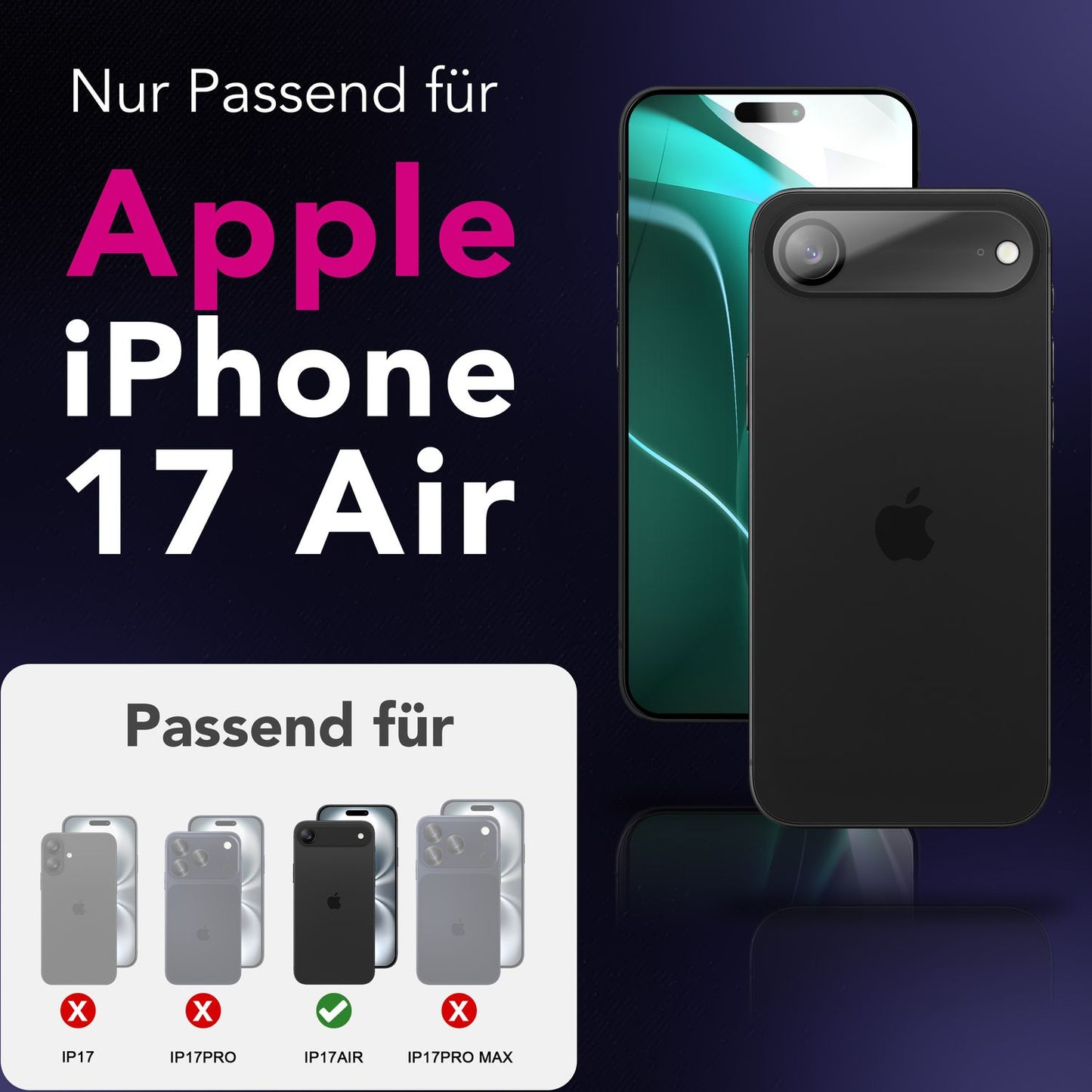 NALIA Kameraglas Focus.X2 MAX für Apple iPhone 17 Air (Klarer Kameraschutz) – 2er Set, 9H Schutzglas mit Schwarzring-Technologie, Volle Objektiv-Abdeckung, Fotoecht, für Hüllen