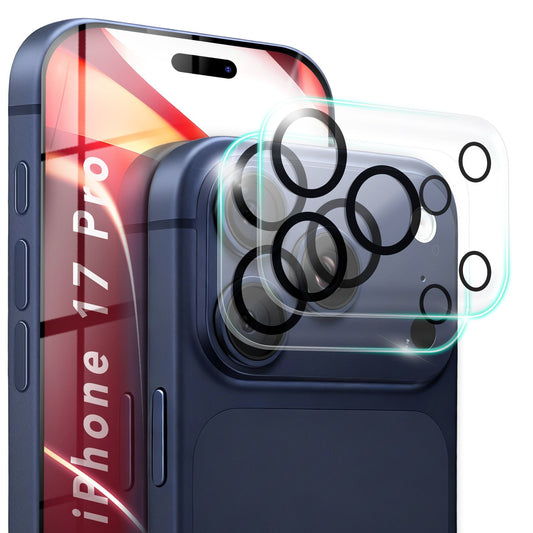 NALIA Focus.X2 MAX Kameraglas - 9H Härte Vollständige Linsenabdeckung 2er Set Anti-Reflexionsringe