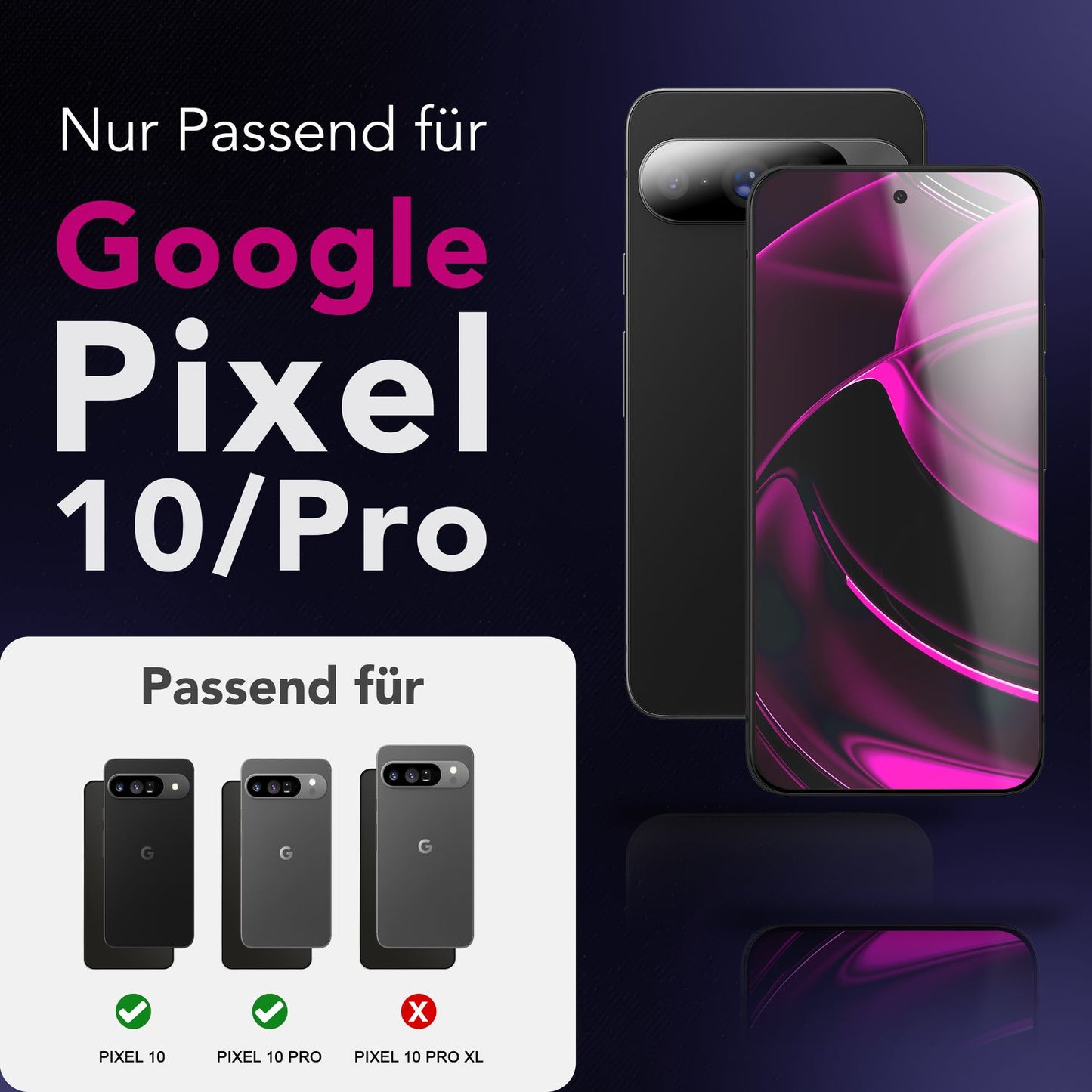 NALIA ArmorGlassX Displayschutz Klar - Für Google Pixel 10/10 Pro, 9H Härte, Case-Kompatibel, Touch-Sensitiv