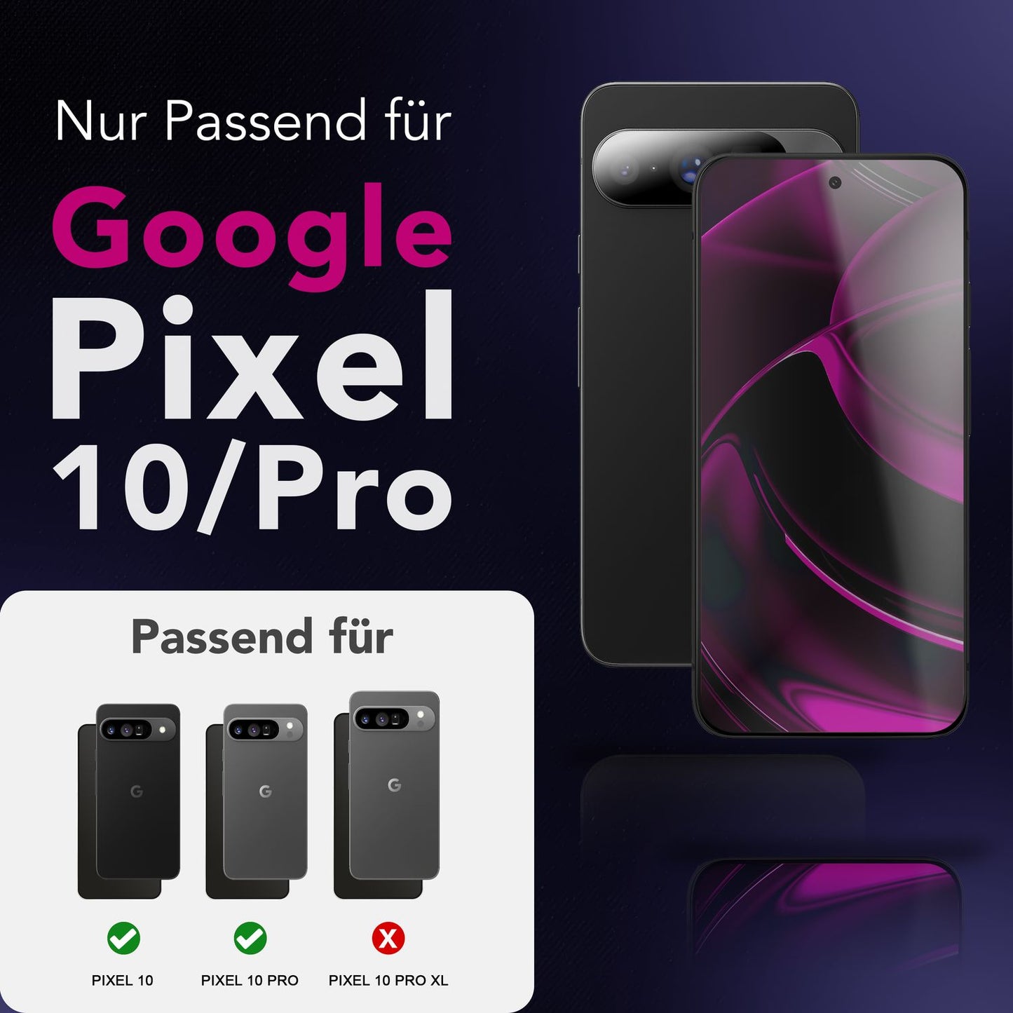 NALIA Sticla de protecție pentru ecran AntiSpyX Discreet - Duritate 9H, Grosime 0,3 mm, Compatibil cu Pixel 10/10 Pro