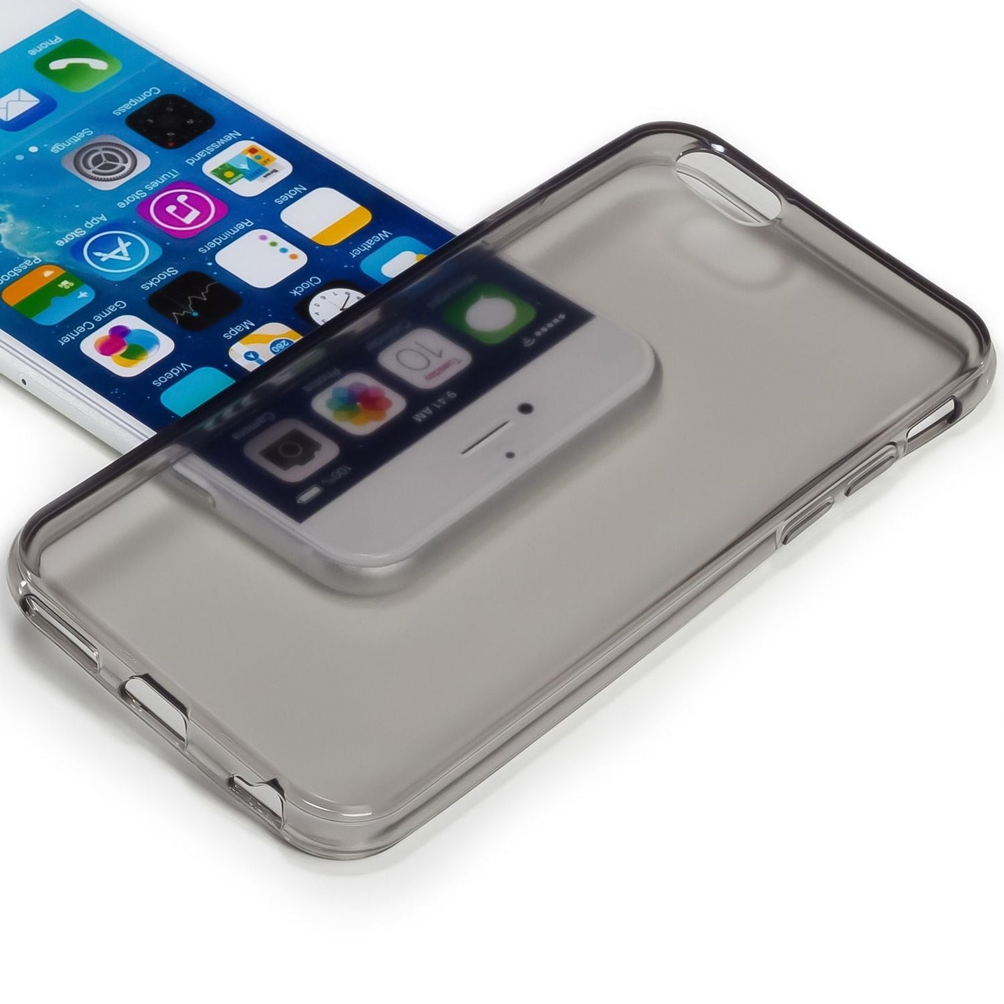 NALIA IPhone 6 6S Hülle Ultra-Slim Silikon Case - Dicke 0,3 mm Passgenau Transparent Grau