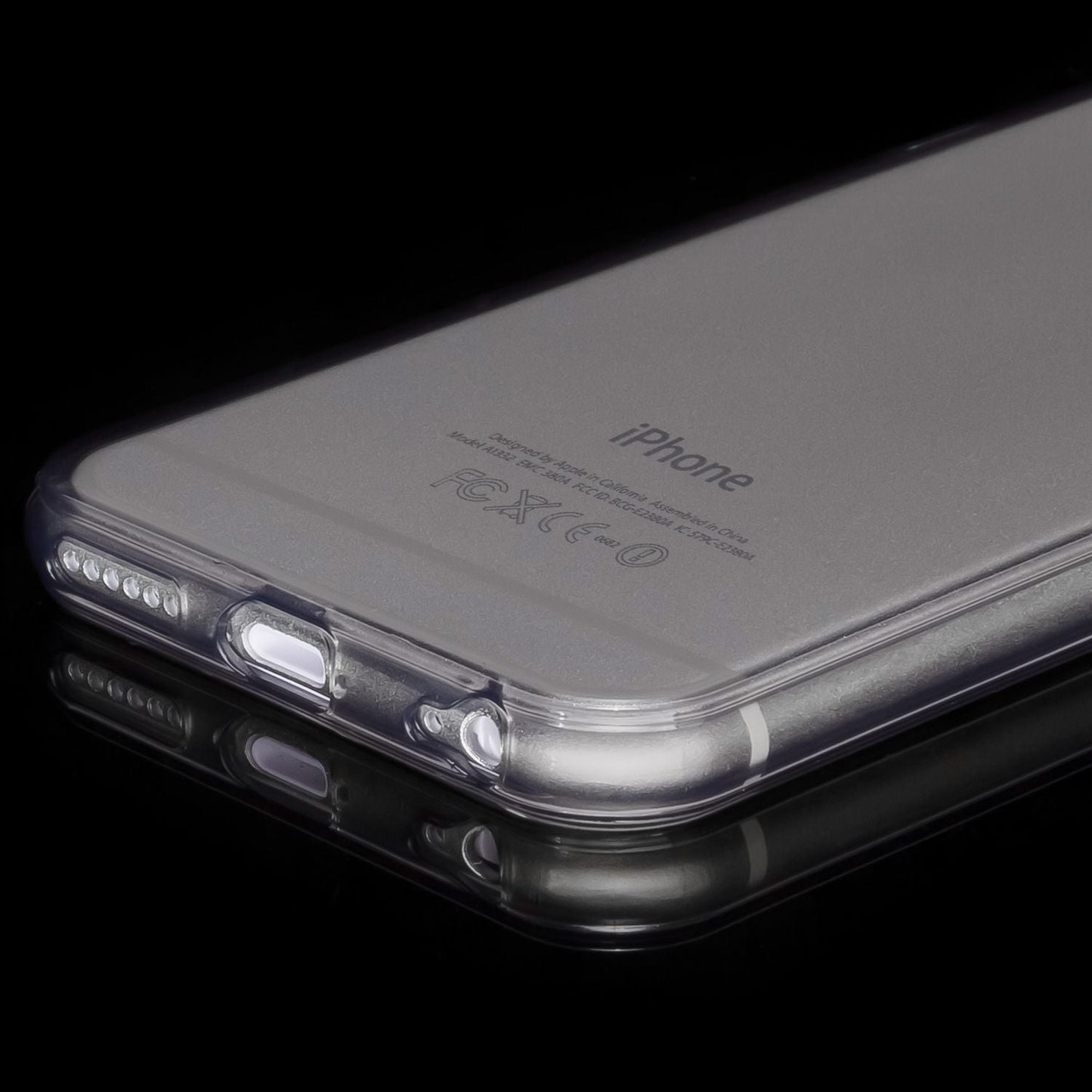 NALIA IPhone 6 6S Hülle Ultra-Slim Silikon Case - Dicke 0,3 mm Passgenau Transparent Grau