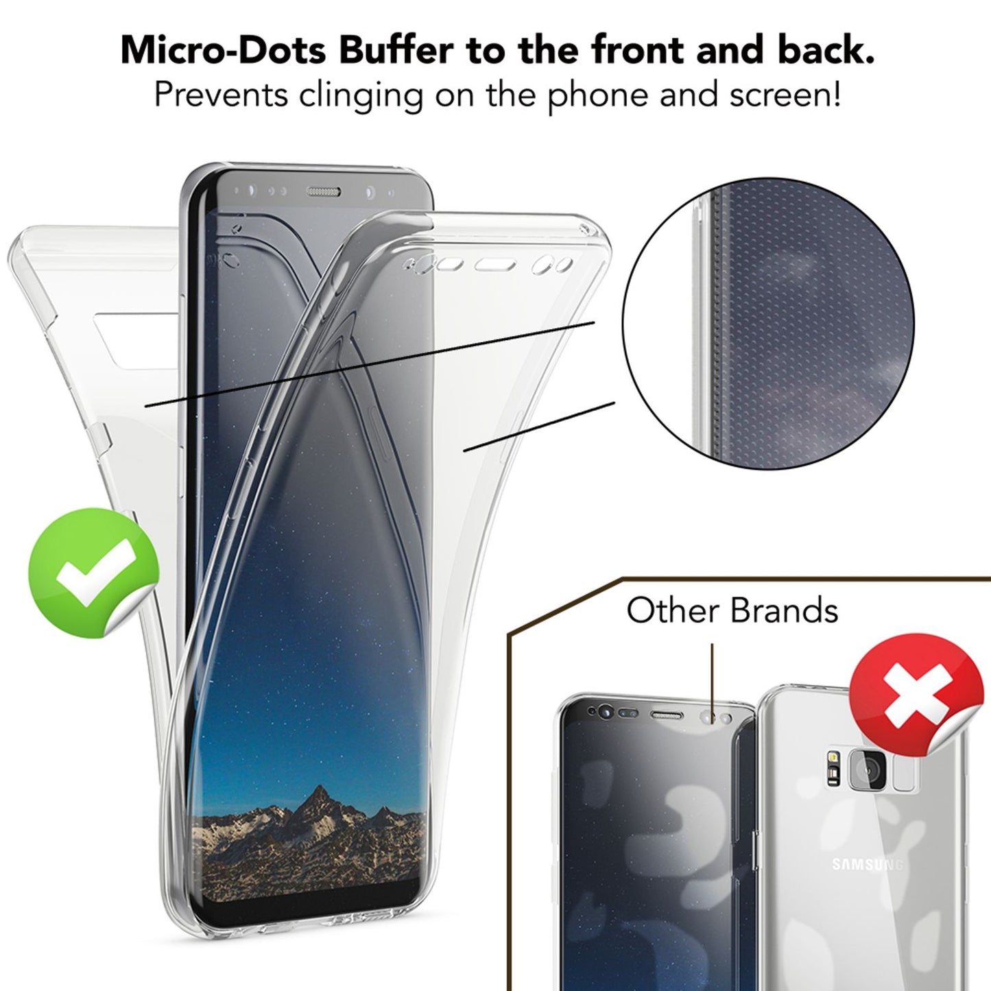 NALIA 360 Grad Hülle - Rundumschutz Für Galaxy S8 Dünn Transparent Silikon Case