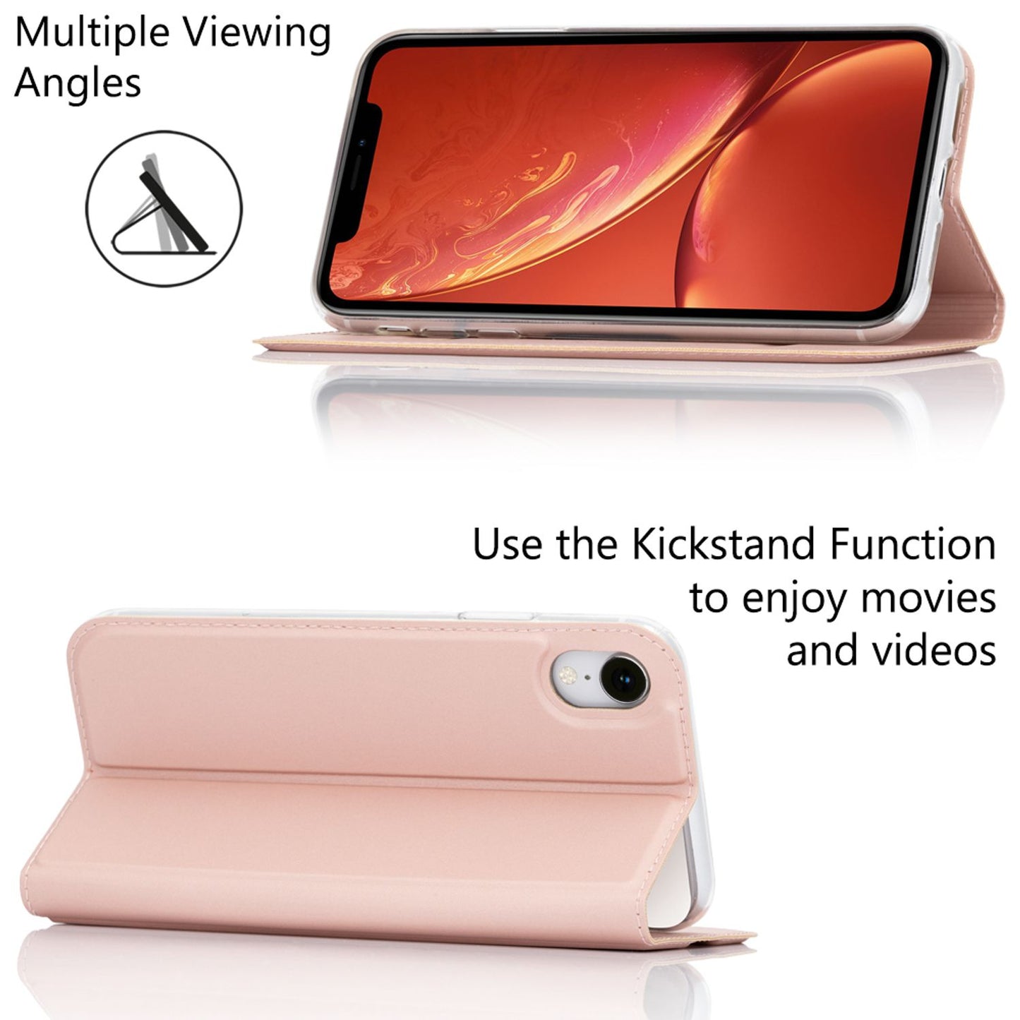 NALIA Flip Case für iPhone XR, Slim Schutz Cover Handy Hülle Tasche Bumper Etui