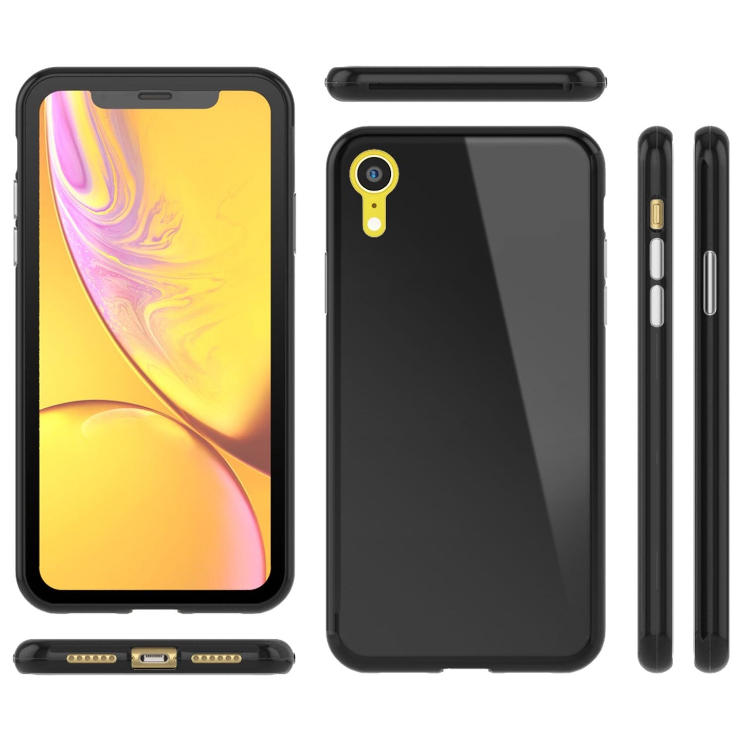 NALIA 360° Magnet Hülle für iPhone XR, Slim Hard Case Cover mit Display Schutz