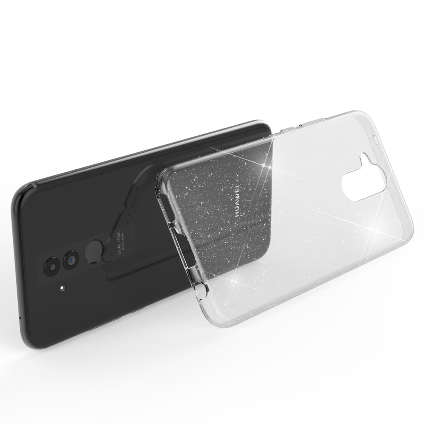 NALIA Glitter Hülle kompatibel mit Huawei Mate20 Lite Glitzer Silikon Case Cover