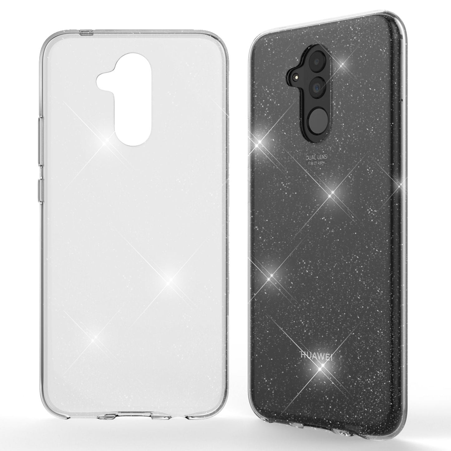 NALIA Glitter Hülle kompatibel mit Huawei Mate20 Lite Glitzer Silikon Case Cover