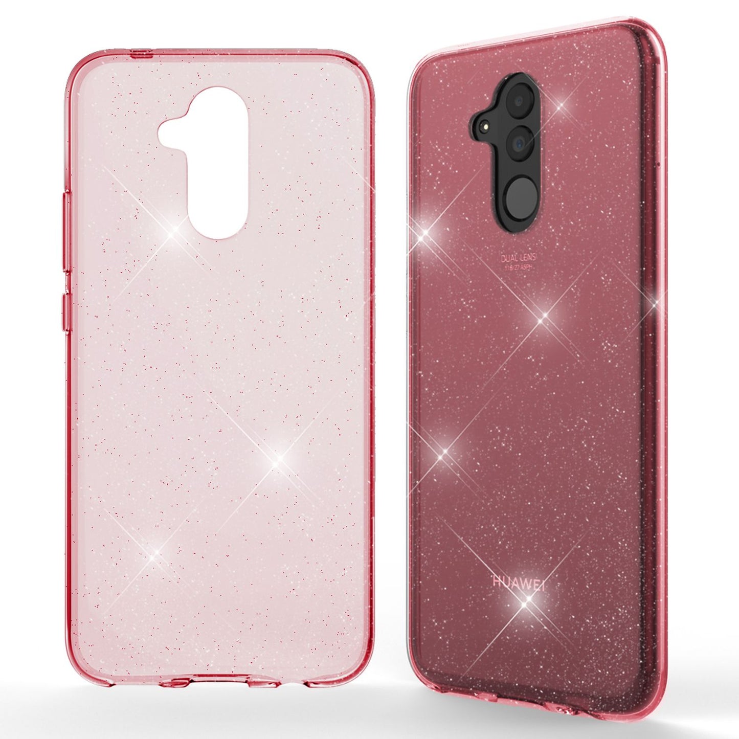 NALIA Glitter Hülle kompatibel mit Huawei Mate20 Lite Glitzer Silikon Case Cover