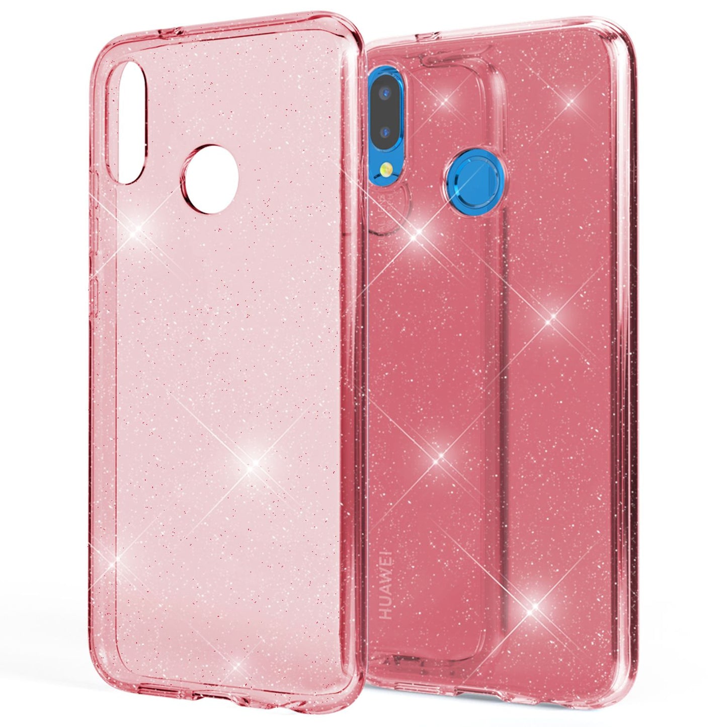 NALIA Glitter Hülle kompatibel mit Huawei P20 Lite Glitzer Handyhülle Case Cover