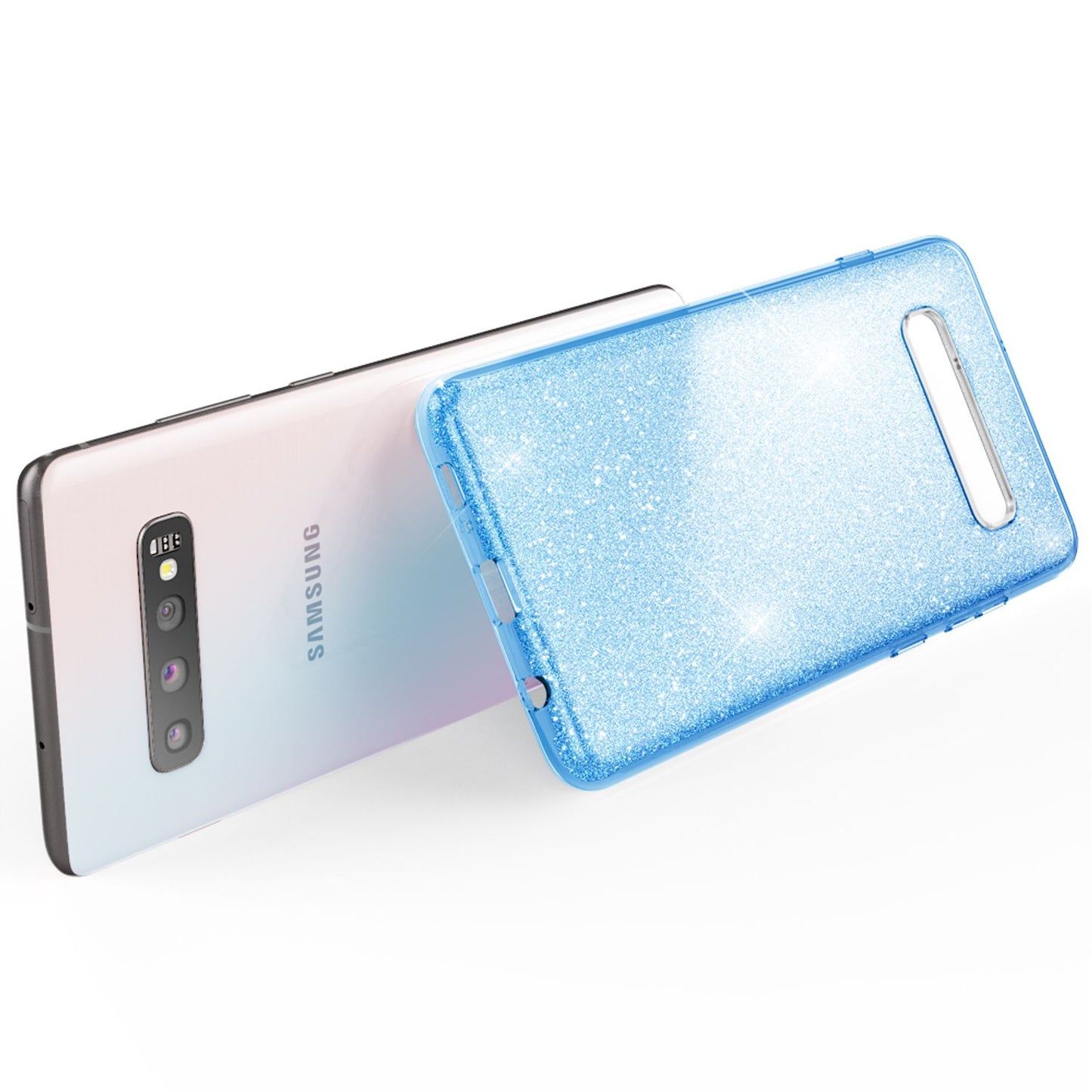 NALIA Hülle kompatibel mit Samsung Galaxy S10, Glitzer Slim Case Back Cover Etui