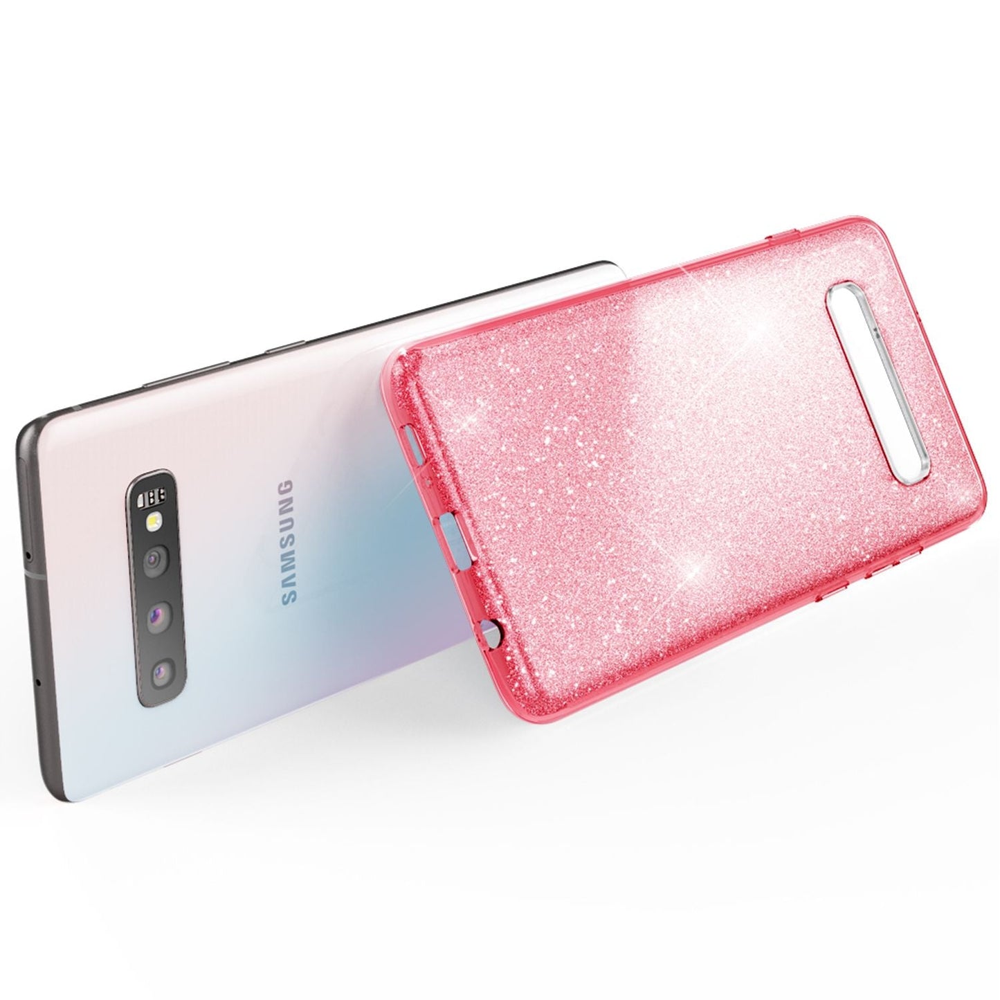NALIA Hülle kompatibel mit Samsung Galaxy S10, Glitzer Slim Case Back Cover Etui