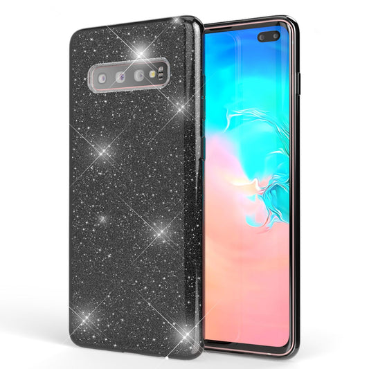 NALIA Hülle kompatibel mit Samsung Galaxy S10 Plus, Glitzer Handy Hülle Cover