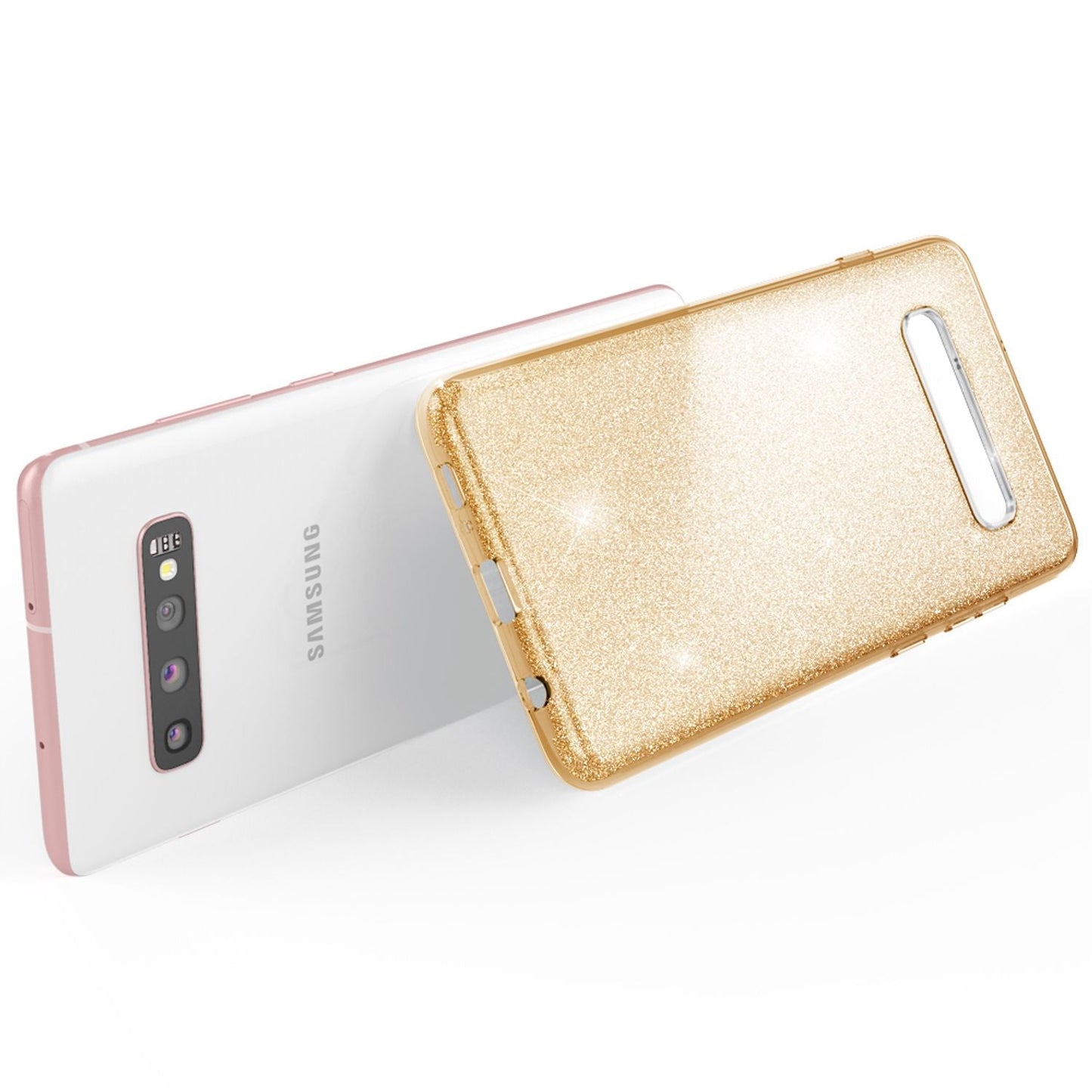 NALIA Hülle kompatibel mit Samsung Galaxy S10 Plus, Glitzer Handy Hülle Cover