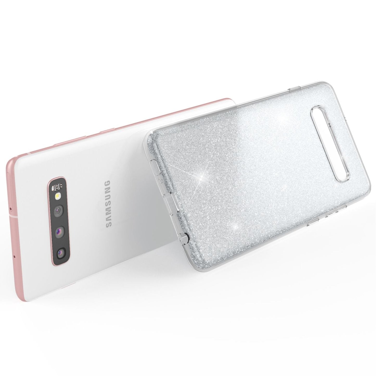 NALIA Hülle kompatibel mit Samsung Galaxy S10 Plus, Glitzer Handy Hülle Cover