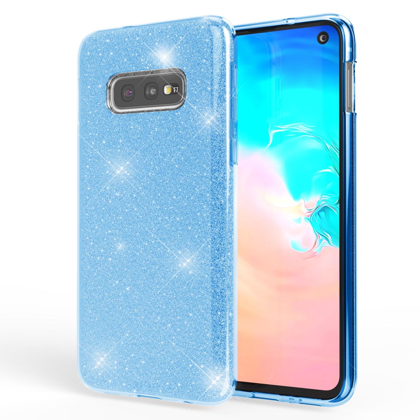 NALIA Hülle kompatibel mit Samsung Galaxy S10e, Glitzer Handy Hülle Back Cover