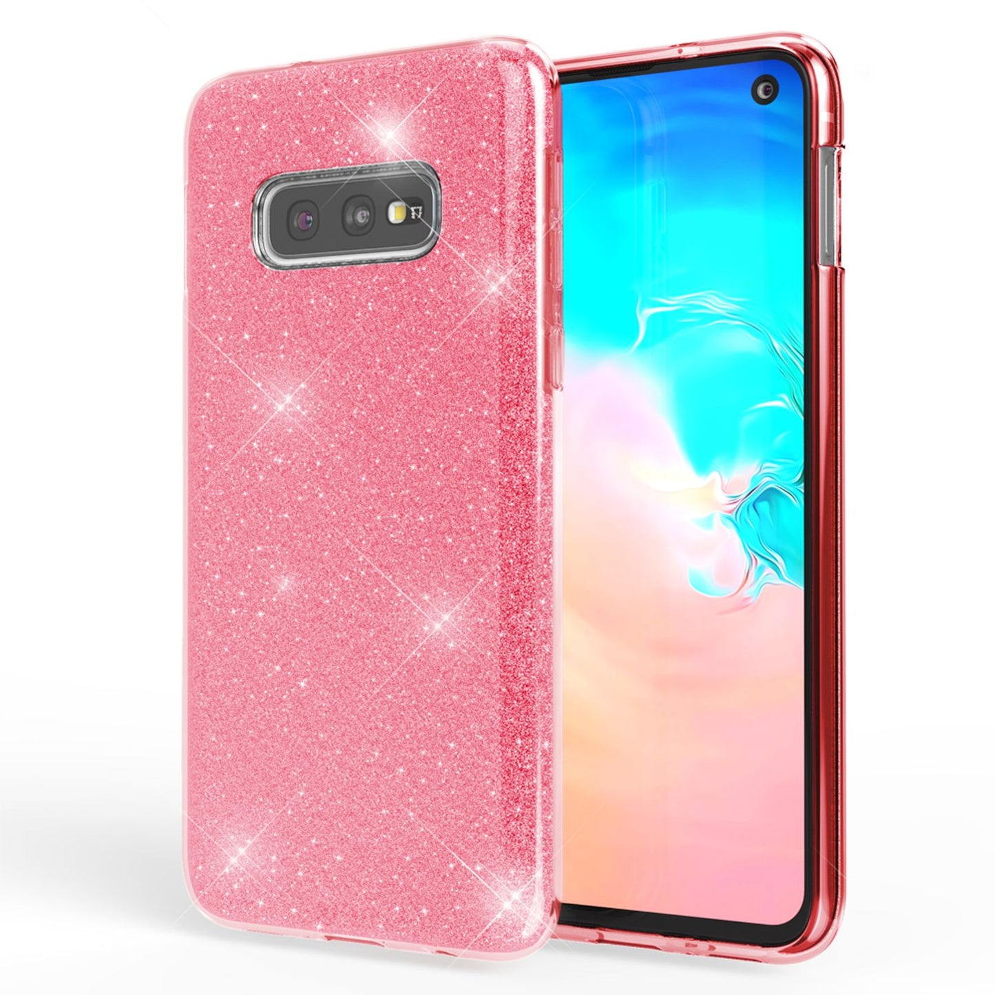NALIA Hülle kompatibel mit Samsung Galaxy S10e, Glitzer Handy Hülle Back Cover