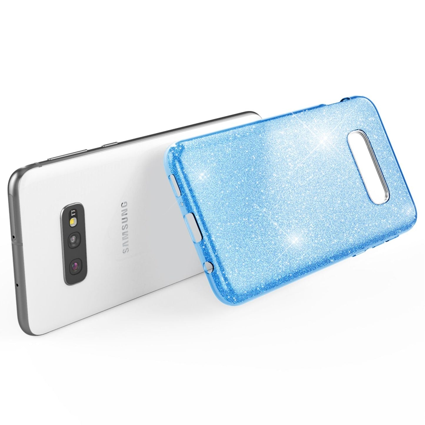 NALIA Hülle kompatibel mit Samsung Galaxy S10e, Glitzer Handy Hülle Back Cover