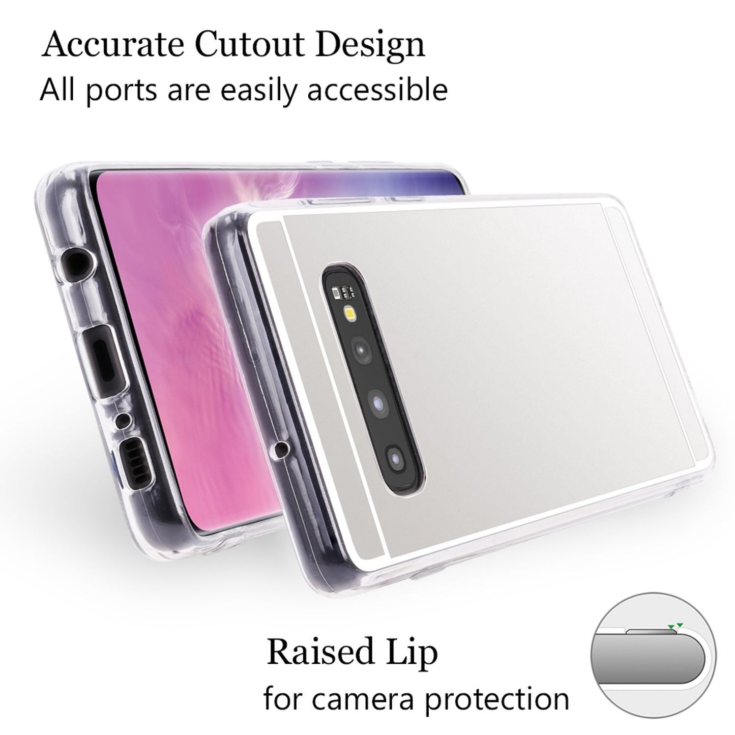 NALIA Spiegel Hülle für Samsung Galaxy S10, Slim Handyhülle Mirror Silikon Case