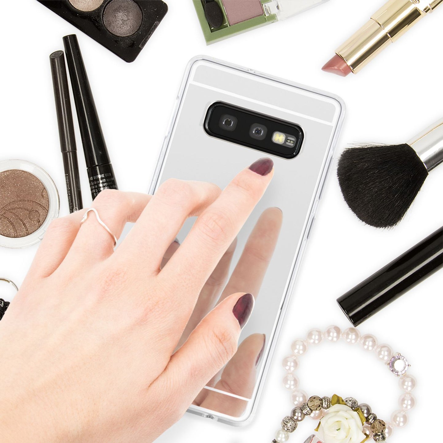 NALIA Spiegel Hülle für Samsung Galaxy S10e, Slim Handyhülle Mirror Case Cover