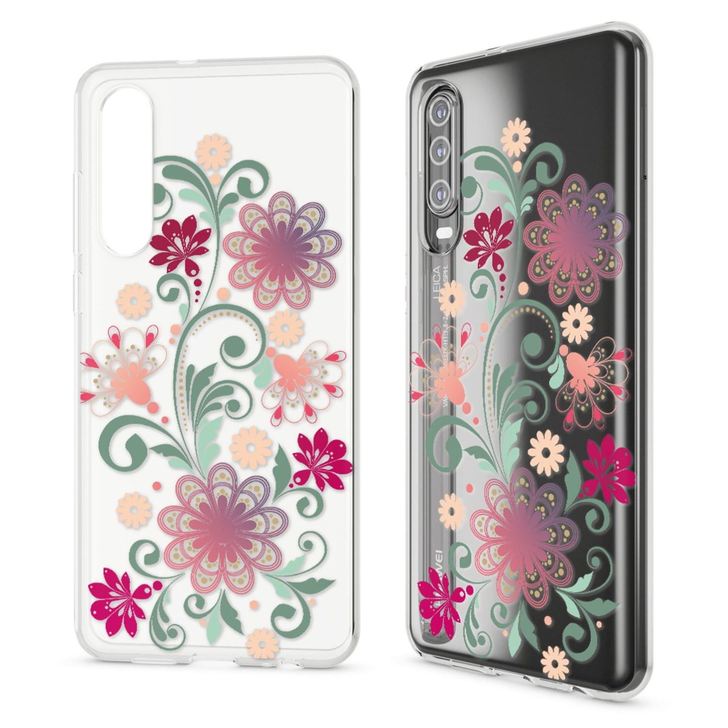 NALIA Hülle für Huawei P30, Motiv Handyhülle Slim Silikon Case Cover Schutzhülle