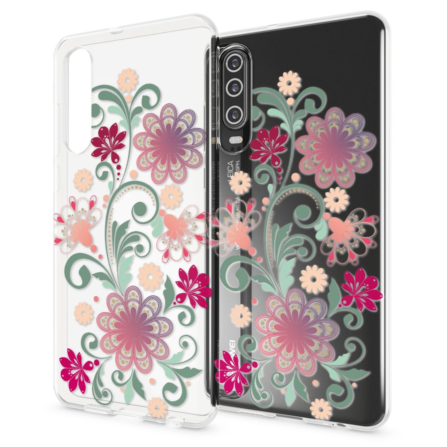 NALIA Hülle für Huawei P30, Motiv Handyhülle Slim Silikon Case Cover Schutzhülle