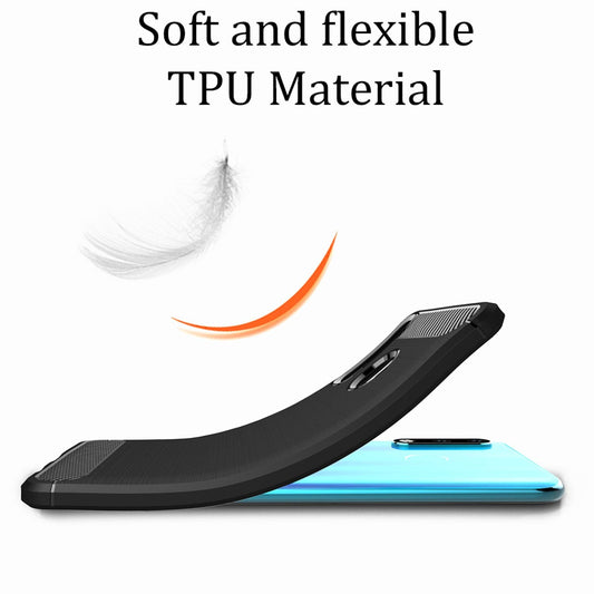 Carcasă NALIA Design cu aspect de fibră de carbon - compatibilă cu Huawei P30 Lite, carcasă TPU subțire, finisaj mat