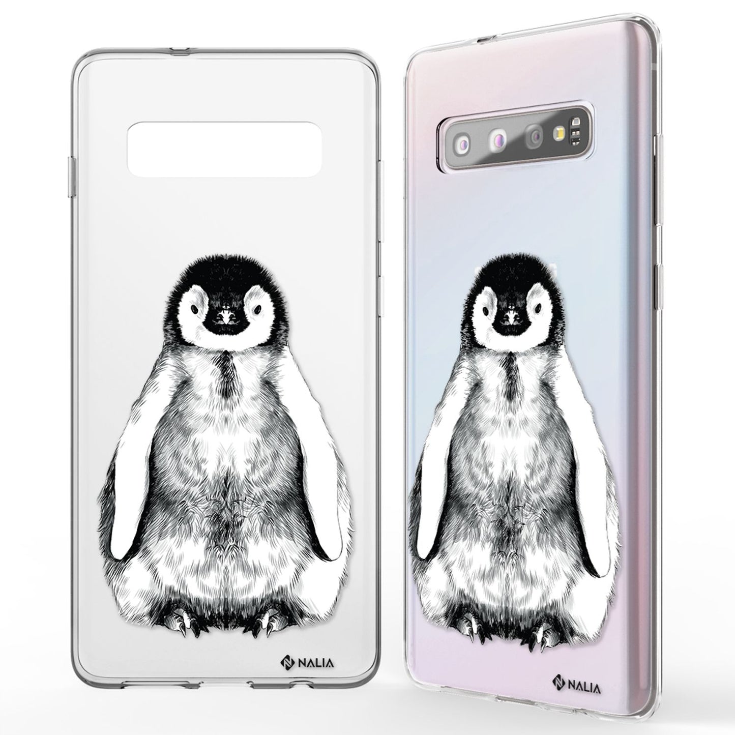 NALIA Galaxy S10 Slim Silikon Hülle Motiv Case Cover - Transparent 1,0 mm Schutz