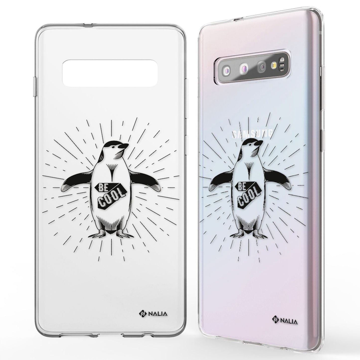 NALIA Galaxy S10 Slim Silikon Hülle Motiv Case Cover - Transparent 1,0 mm Schutz