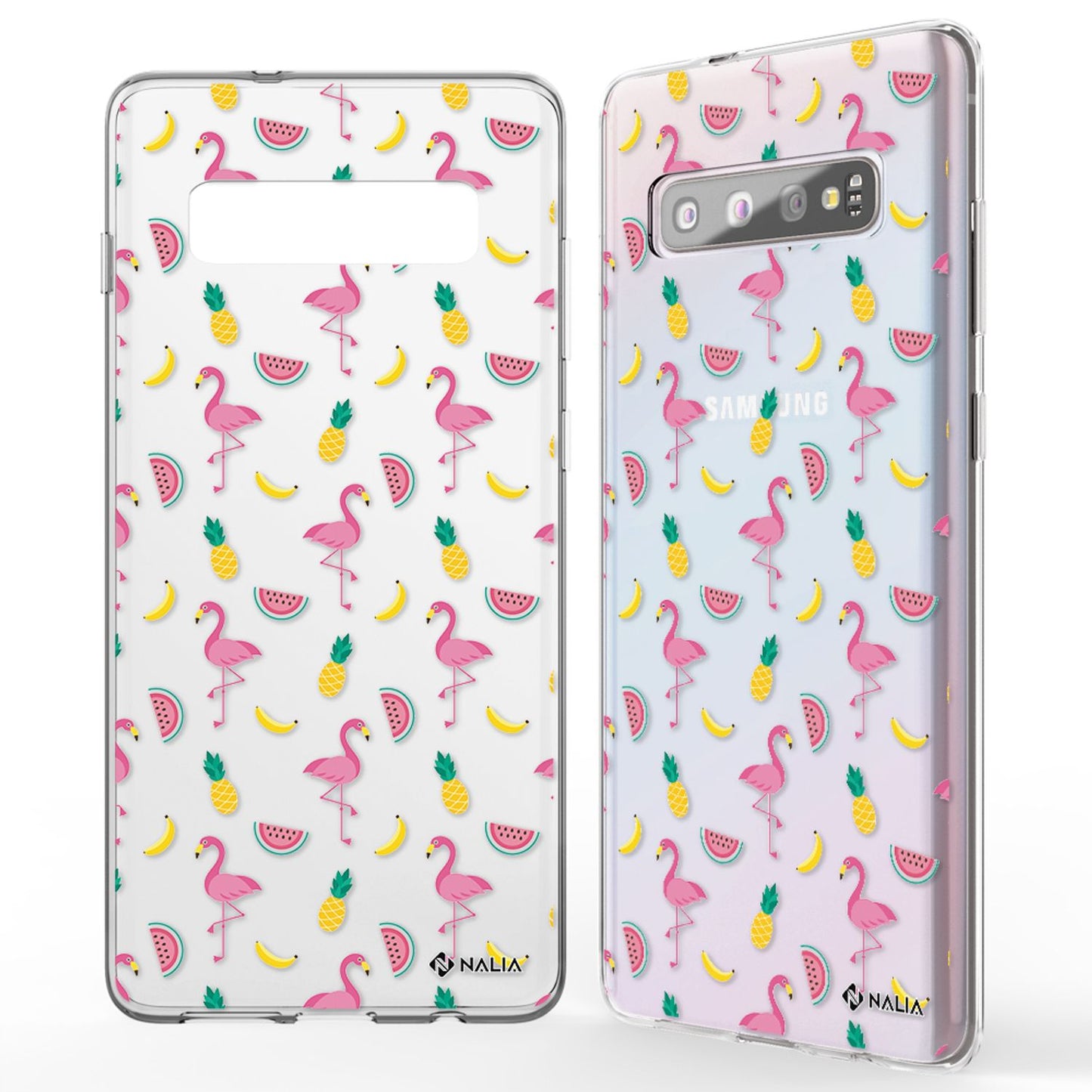 NALIA Galaxy S10 Slim Silikon Hülle Motiv Case Cover - Transparent 1,0 mm Schutz