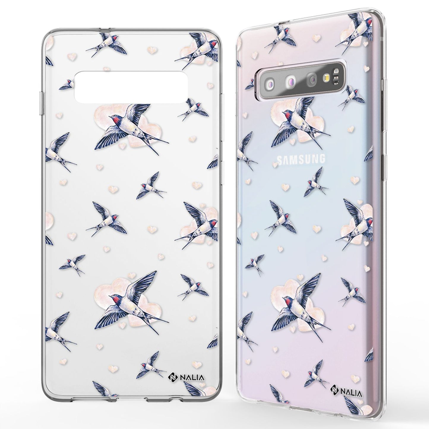 NALIA Galaxy S10 Slim Silikon Hülle Motiv Case Cover - Transparent 1,0 mm Schutz