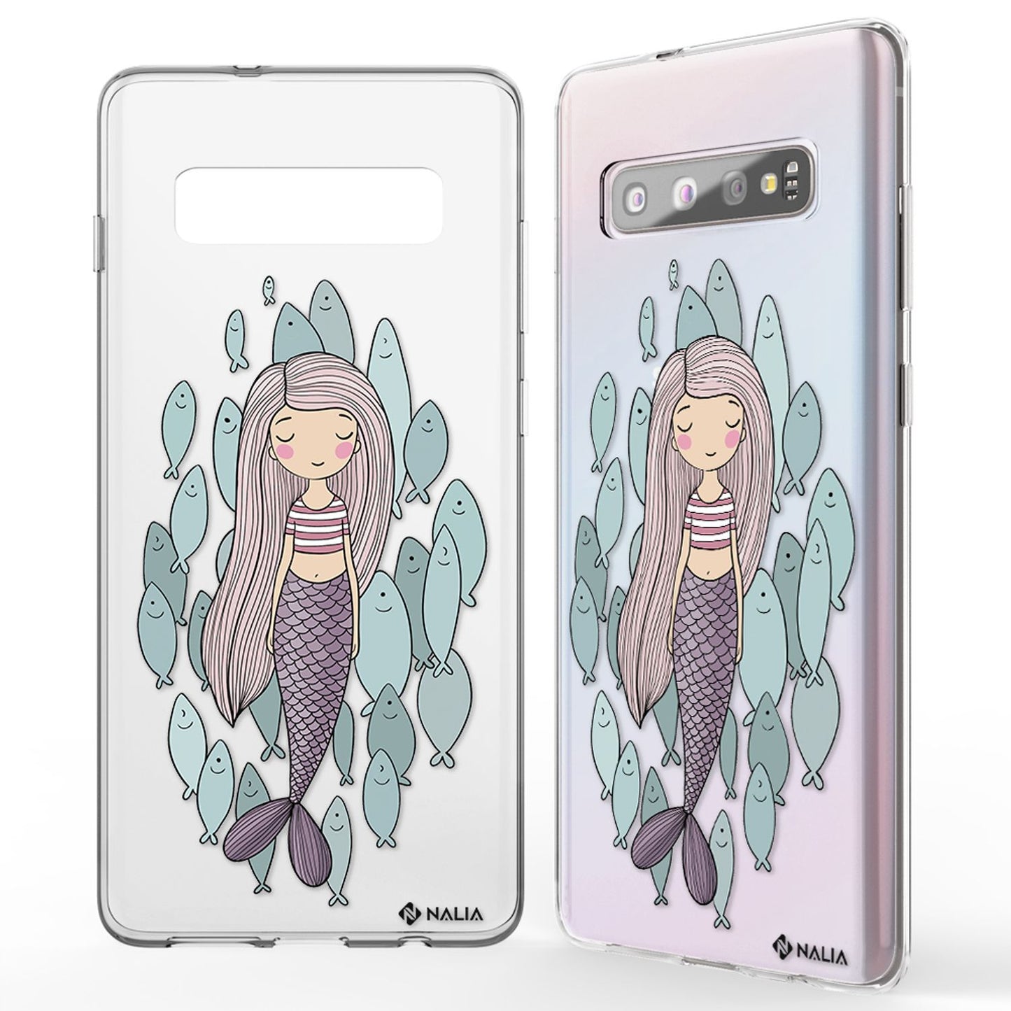 NALIA Galaxy S10 Slim Silikon Hülle Motiv Case Cover - Transparent 1,0 mm Schutz