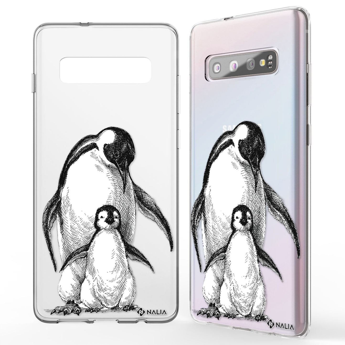 NALIA Galaxy S10 Slim Silikon Hülle Motiv Case Cover - Transparent 1,0 mm Schutz