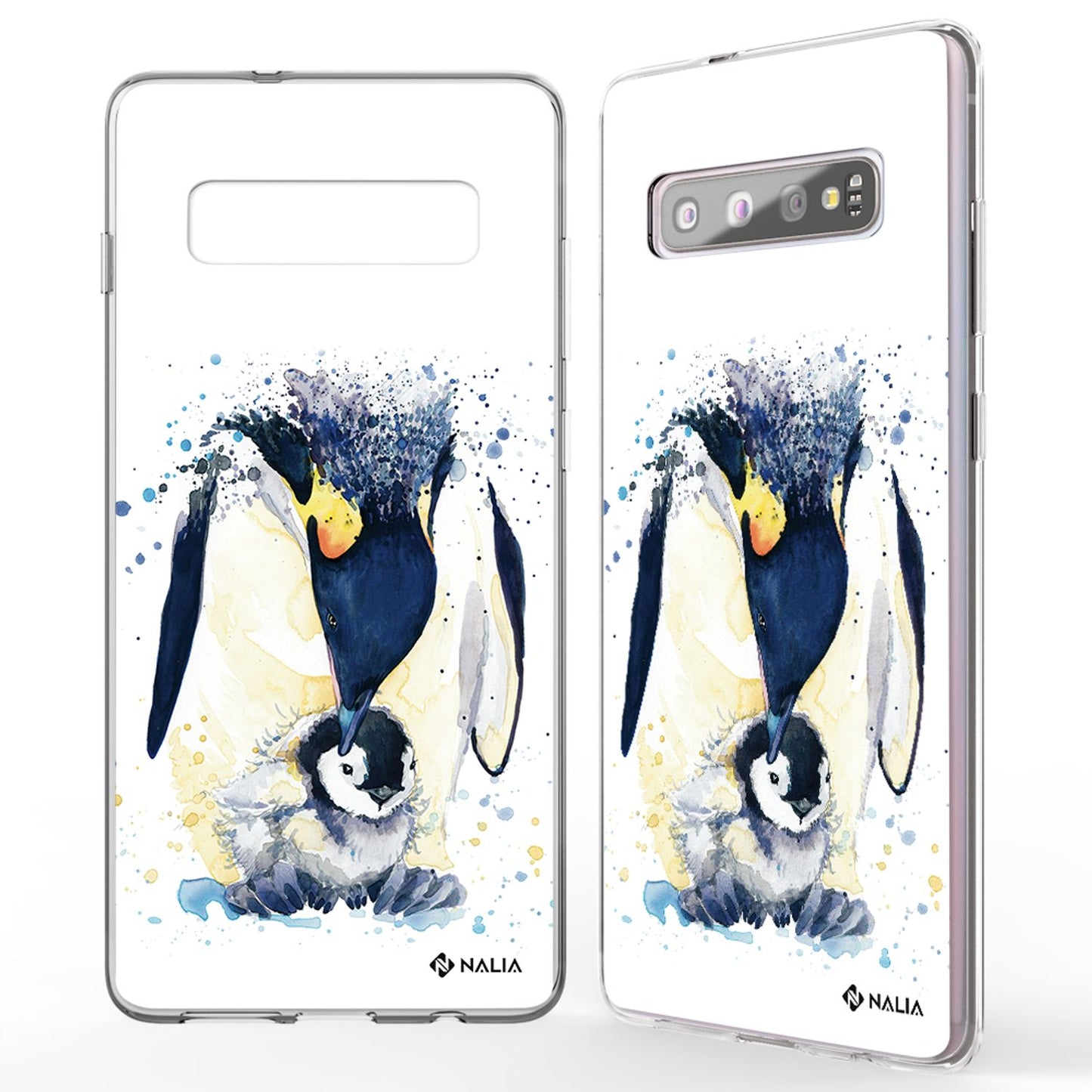 NALIA Galaxy S10 Slim Silikon Hülle Motiv Case Cover - Transparent 1,0 mm Schutz
