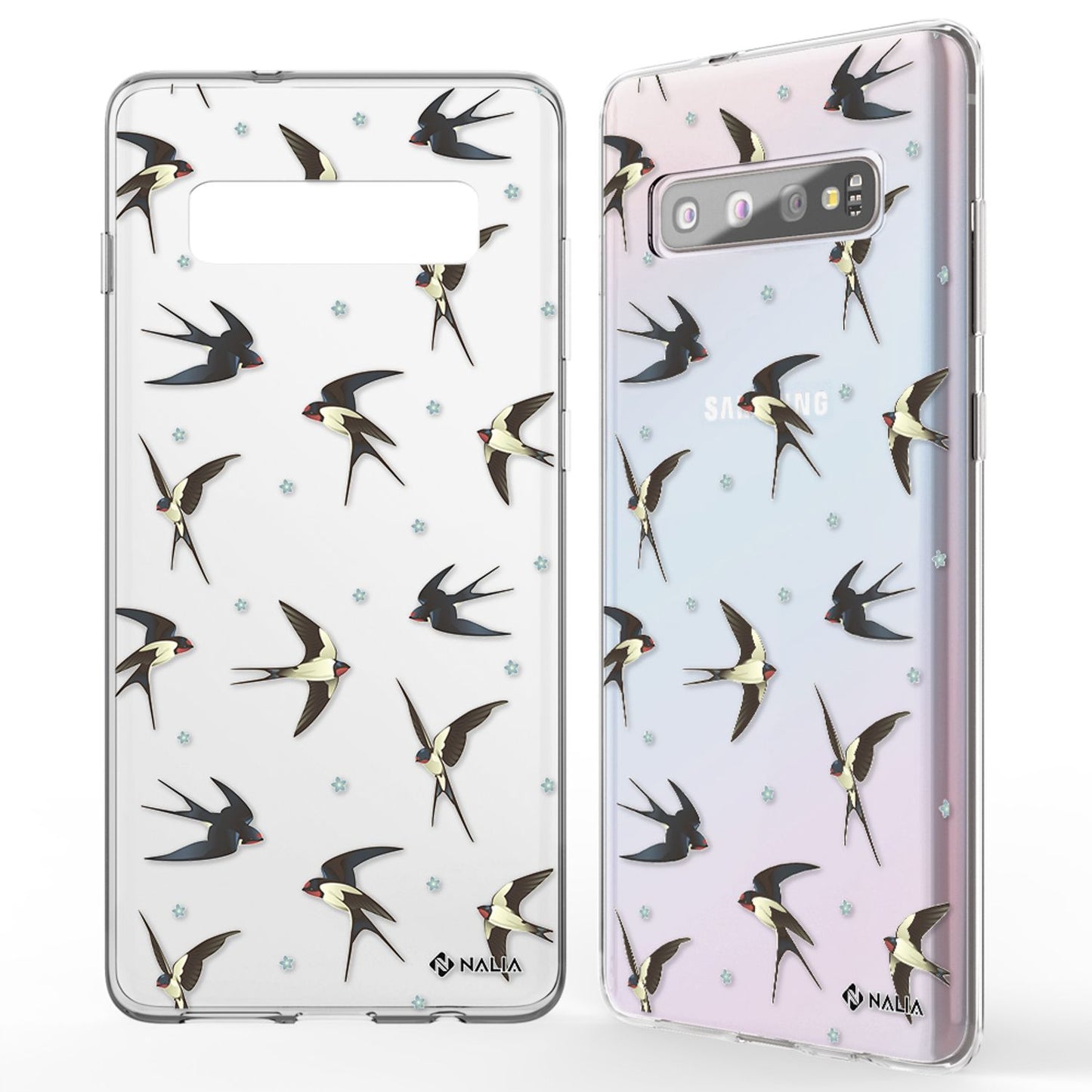 NALIA Galaxy S10 Slim Silikon Hülle Motiv Case Cover - Transparent 1,0 mm Schutz