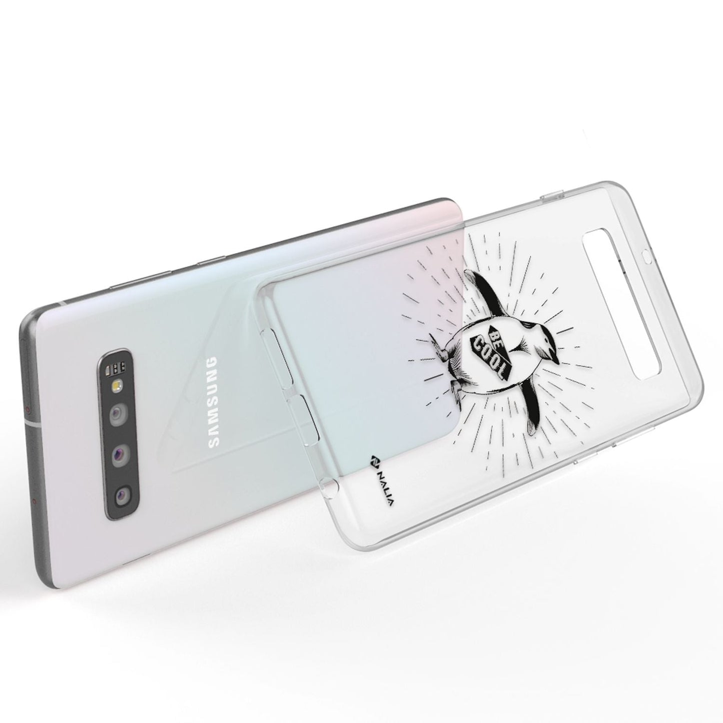 NALIA Galaxy S10 Slim Silikon Hülle Motiv Case Cover - Transparent 1,0 mm Schutz