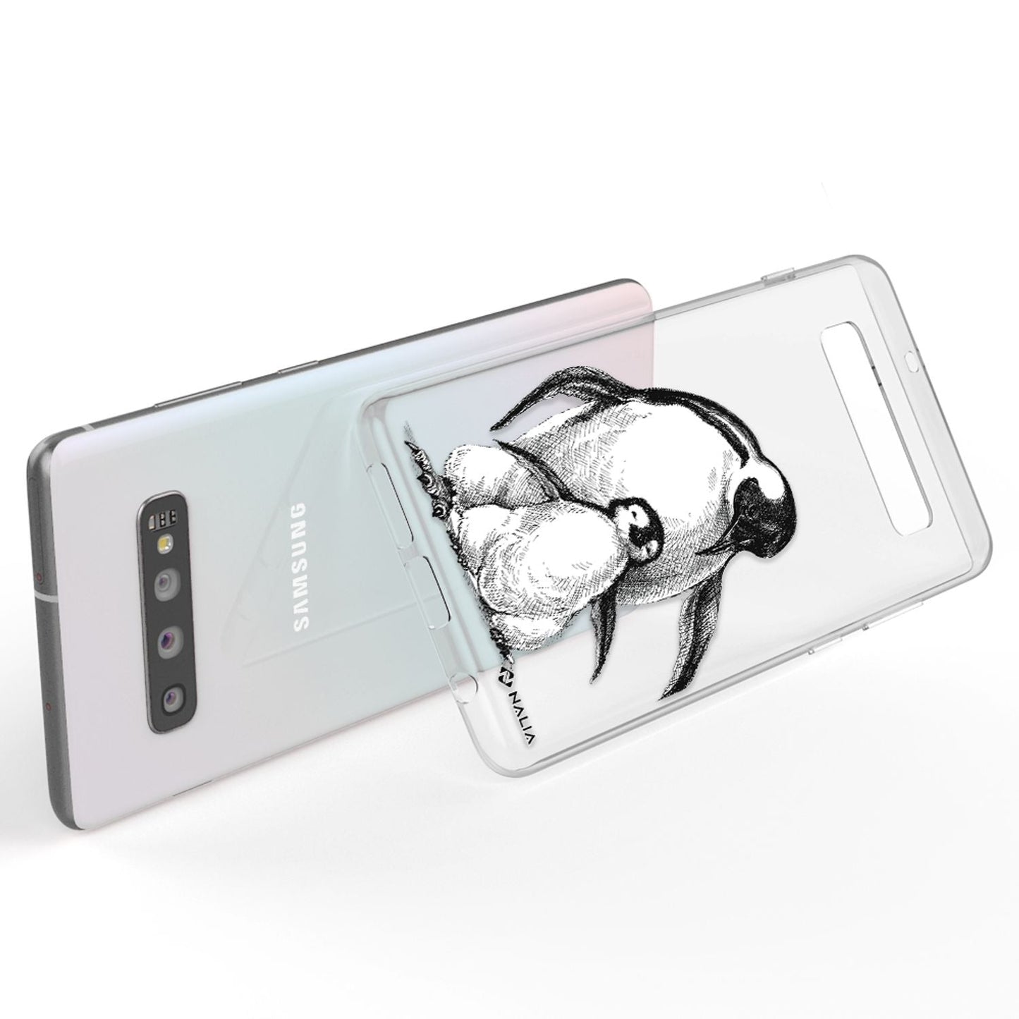 NALIA Galaxy S10 Slim Silikon Hülle Motiv Case Cover - Transparent 1,0 mm Schutz