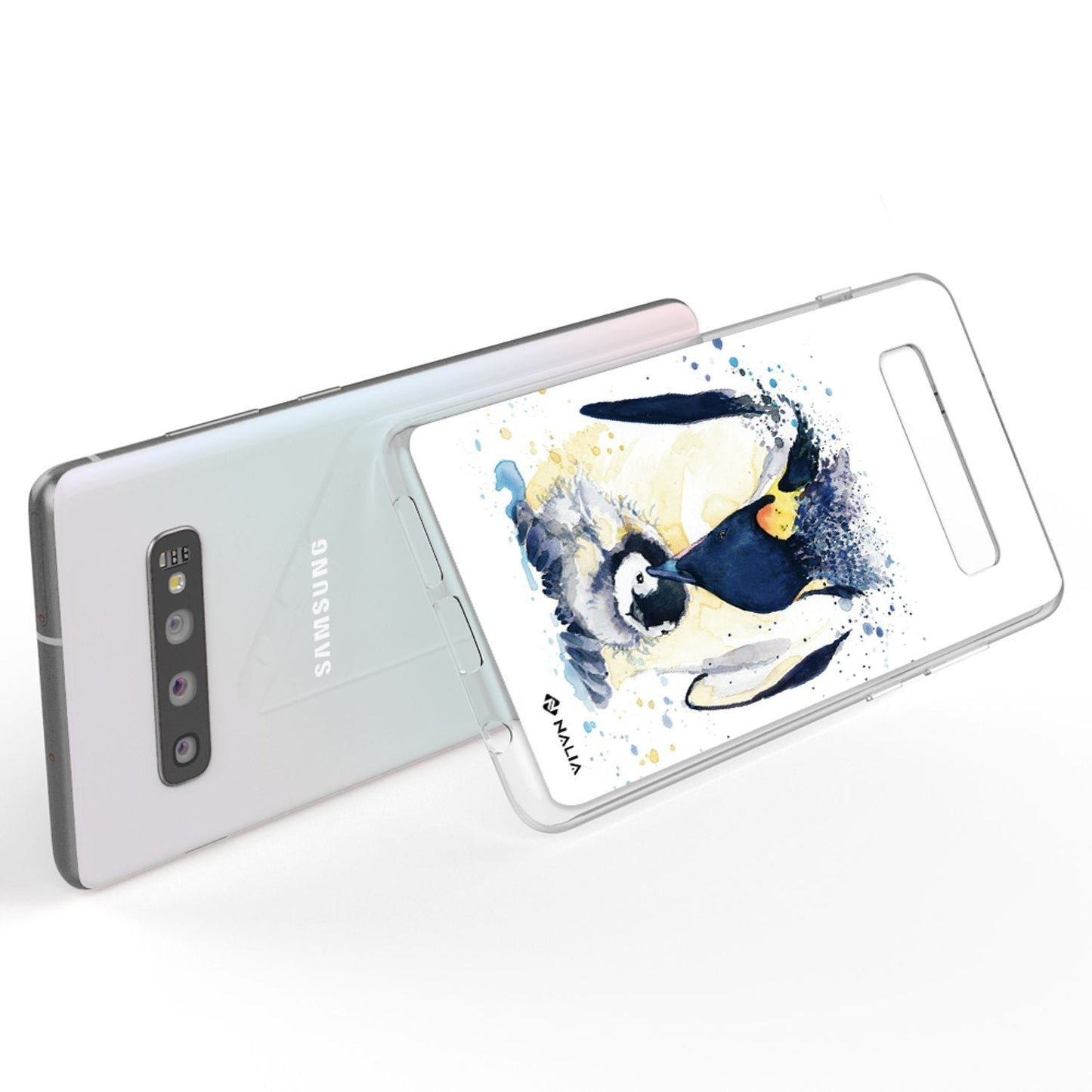 NALIA Galaxy S10 Slim Silikon Hülle Motiv Case Cover - Transparent 1,0 mm Schutz