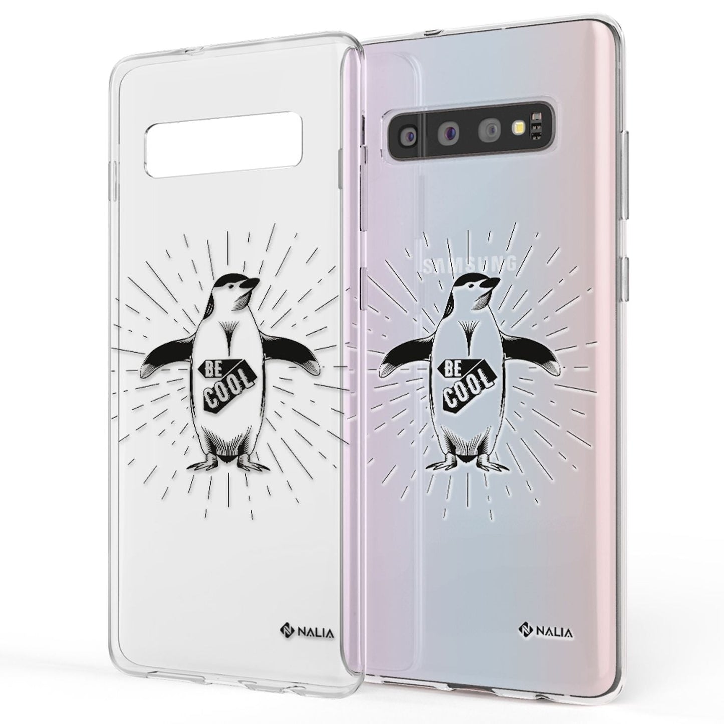 NALIA Galaxy S10 Slim Silikon Hülle Motiv Case Cover - Transparent 1,0 mm Schutz