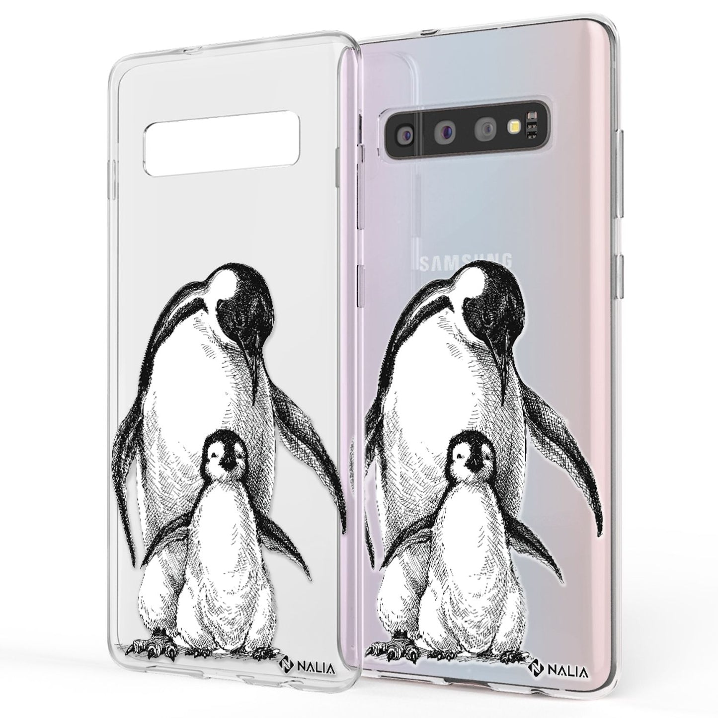 NALIA Galaxy S10 Slim Silikon Hülle Motiv Case Cover - Transparent 1,0 mm Schutz