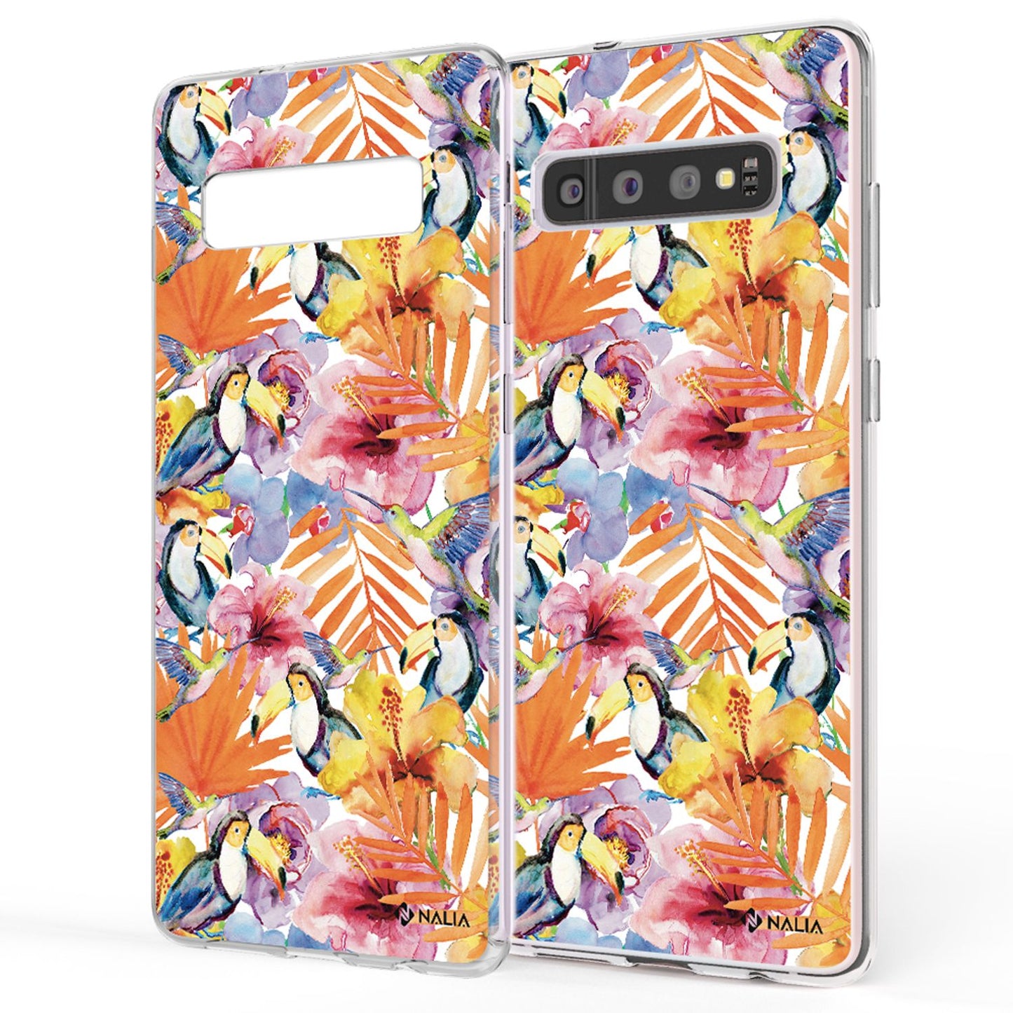 NALIA Galaxy S10 Slim Silikon Hülle Motiv Case Cover - Transparent 1,0 mm Schutz