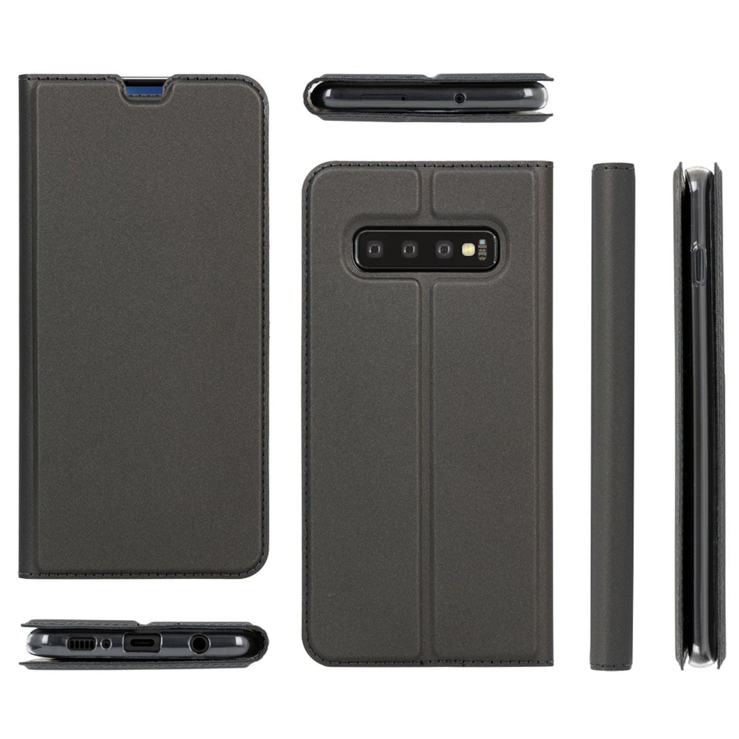 NALIA Hülle kompatibel mit Samsung Galaxy S10, Kickstand Flip Case Book Cover