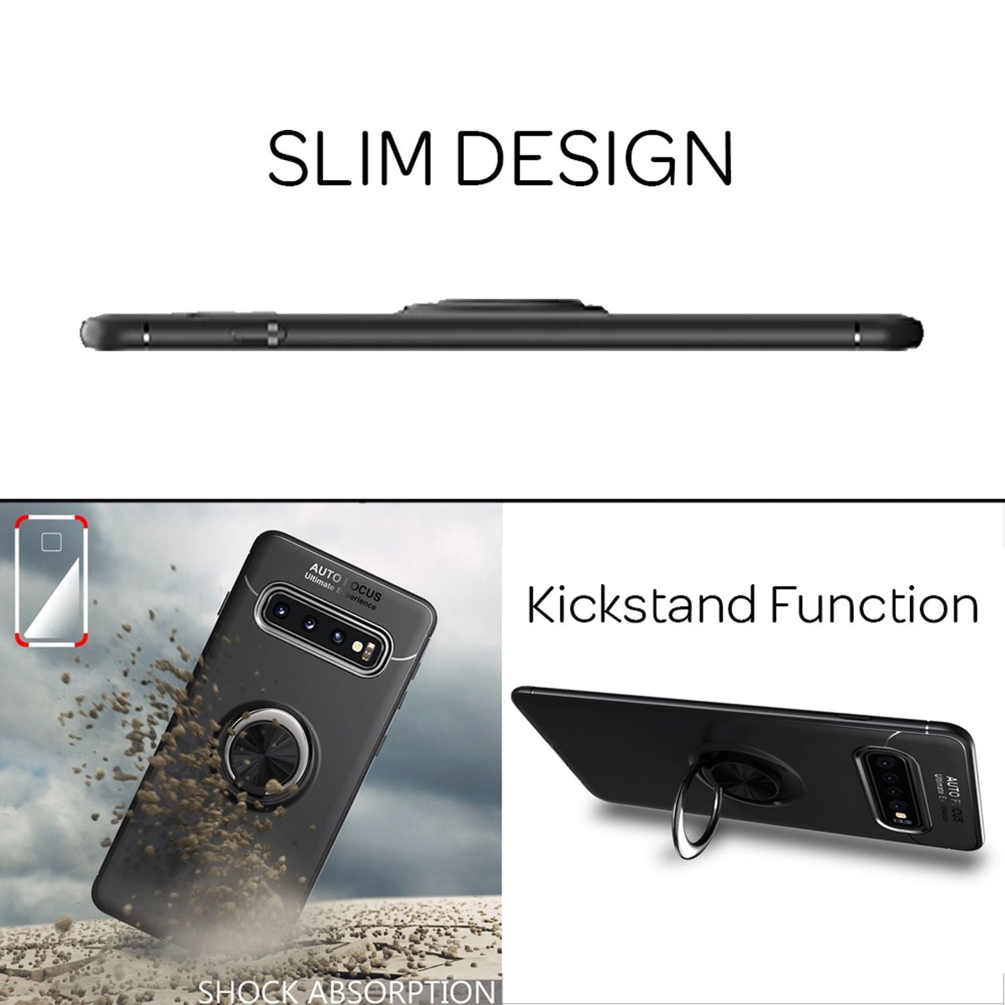 NALIA Ring Hülle für Samsung Galaxy S10 für KFZ Halterung, Cover Etui Ständer